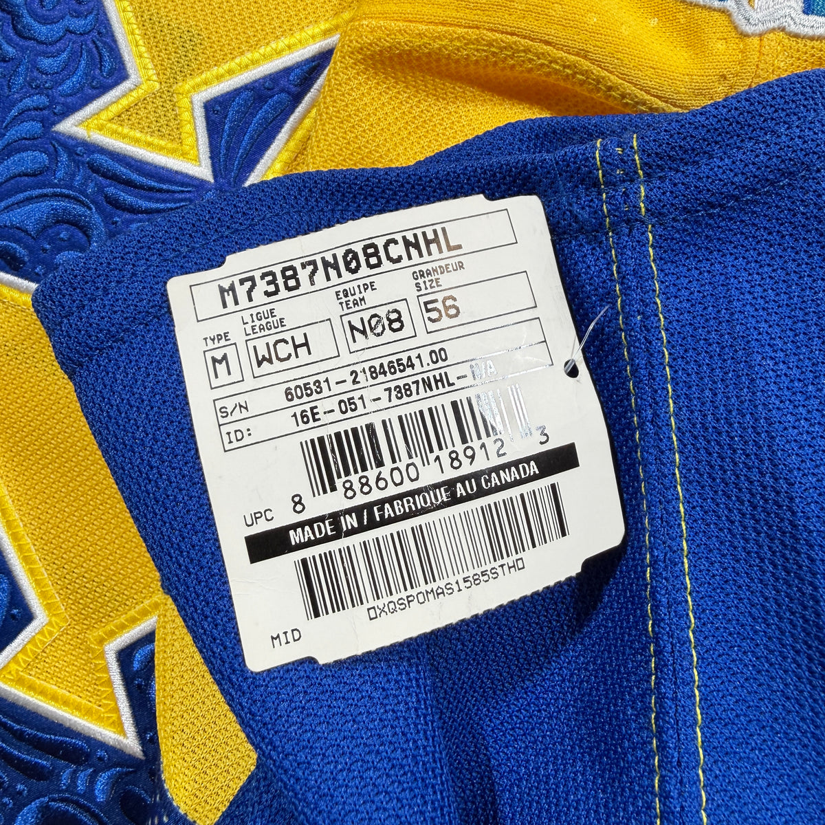 Niklas Kronwall Team Sweden 2016 WCOH Issued Authentic Adidas MIC Jersey - 56/XXL