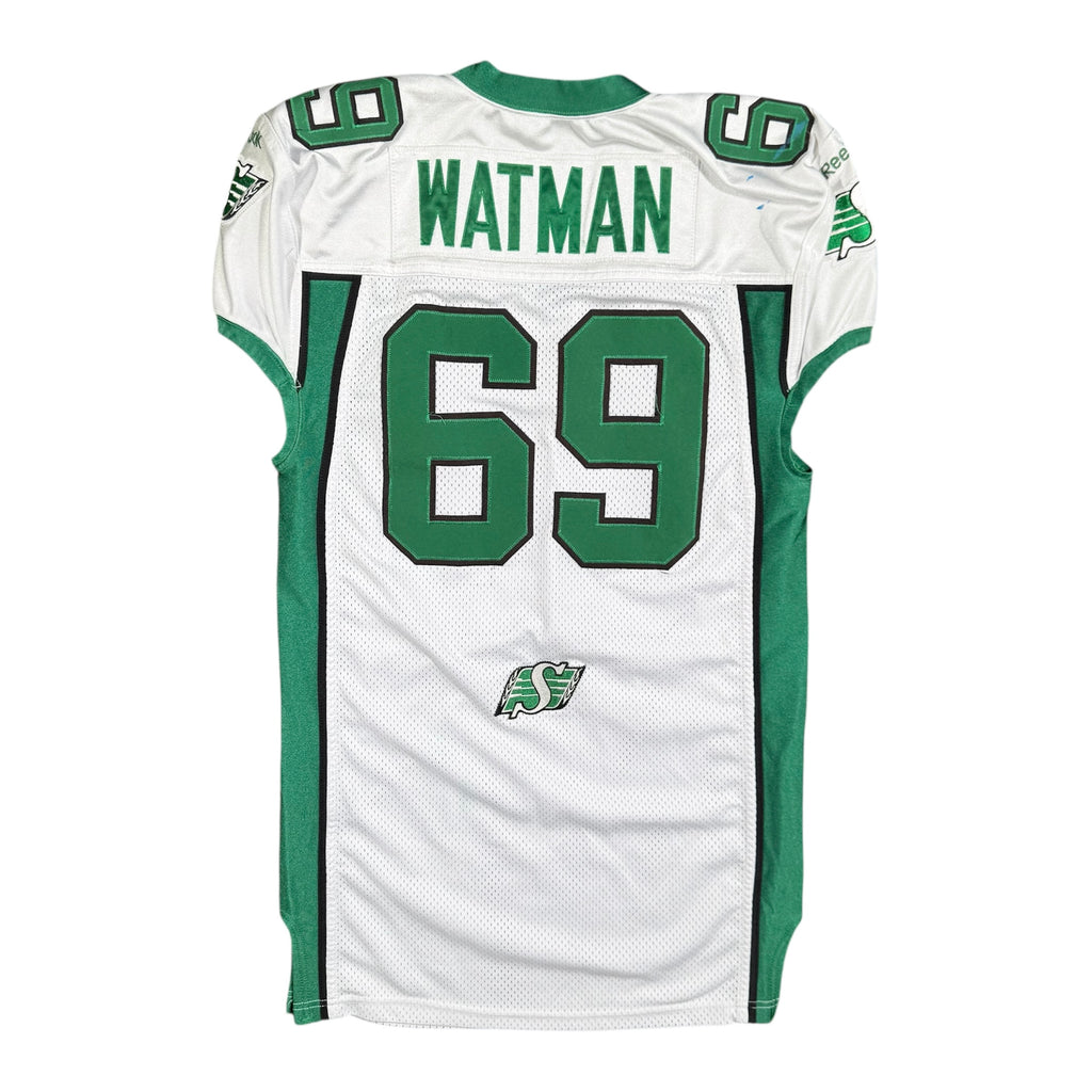 Corey Watman Saskatchewan Roughriders 2015 Game Worn CFL Reebok Jersey
