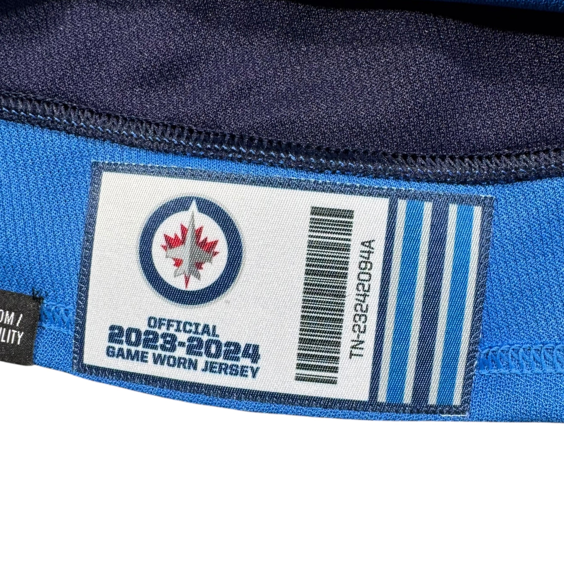 Wyatt Bongiovanni Winnipeg Jets 2023/24 Pre Season Game Worn NHL Adidas Jersey