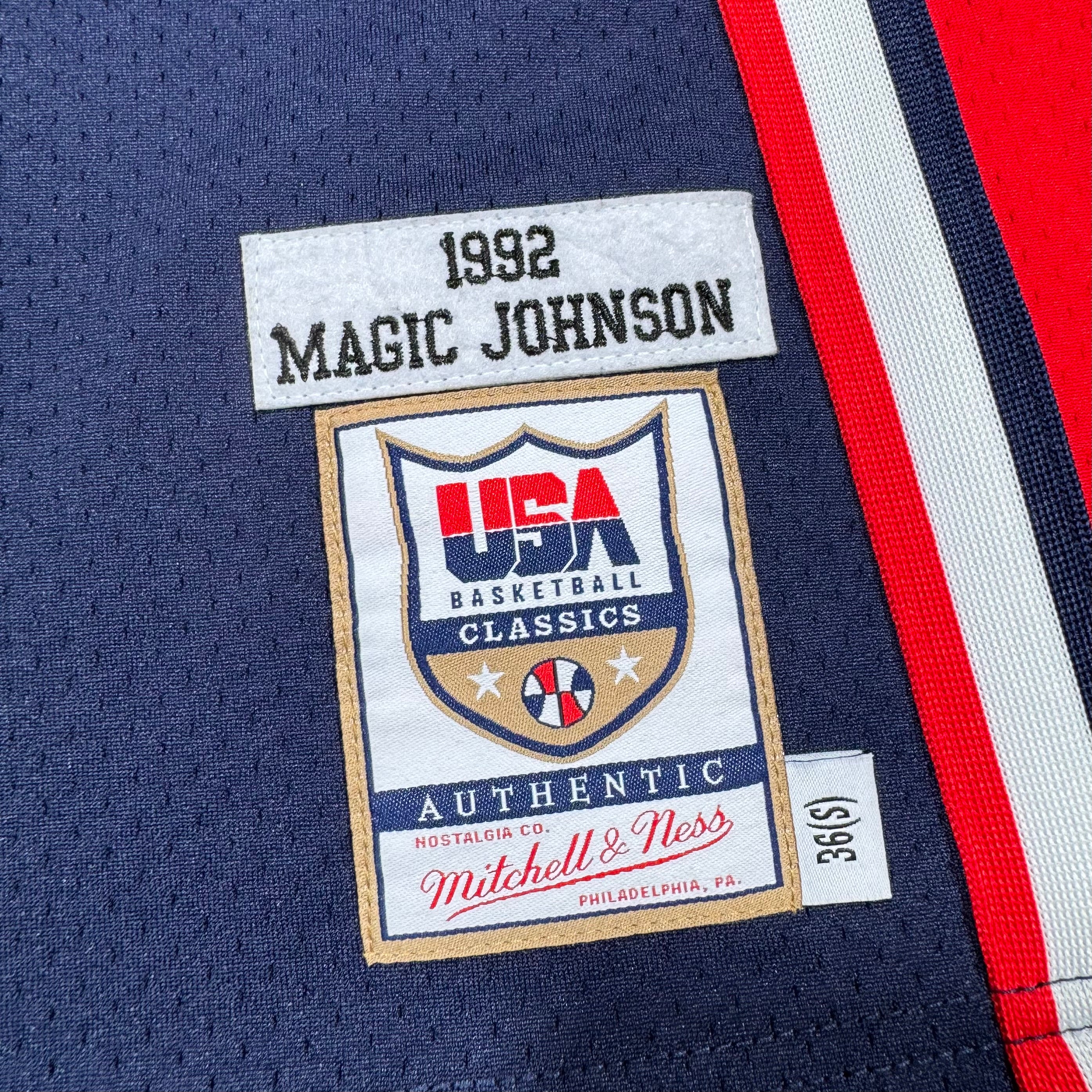 Magic Johnson Team USA 1992 Mitchell & Ness Authentic NBA Jersey Size 36 Small