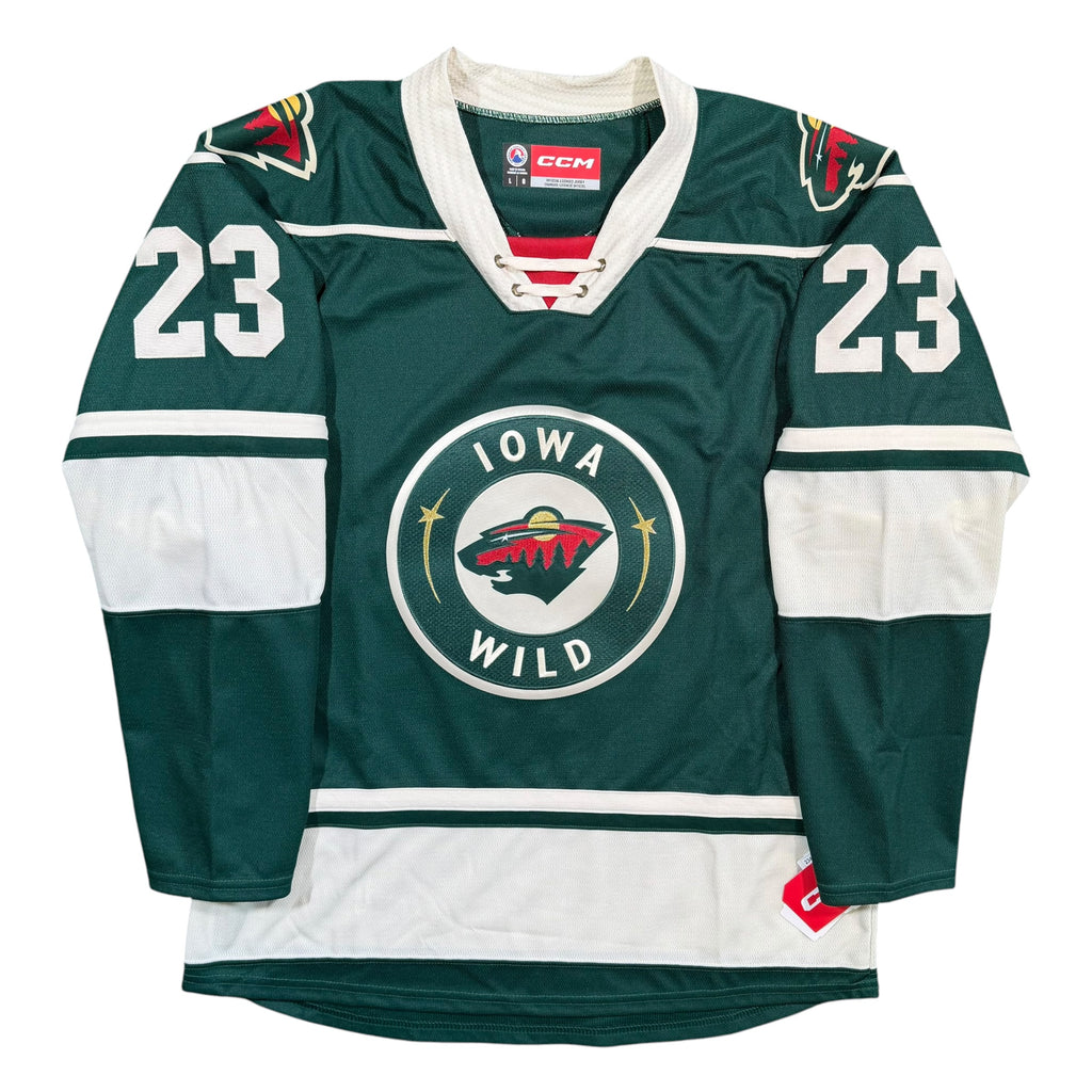 Carson Lambos Iowa Wild CCM AHL Hockey Jersey - Large