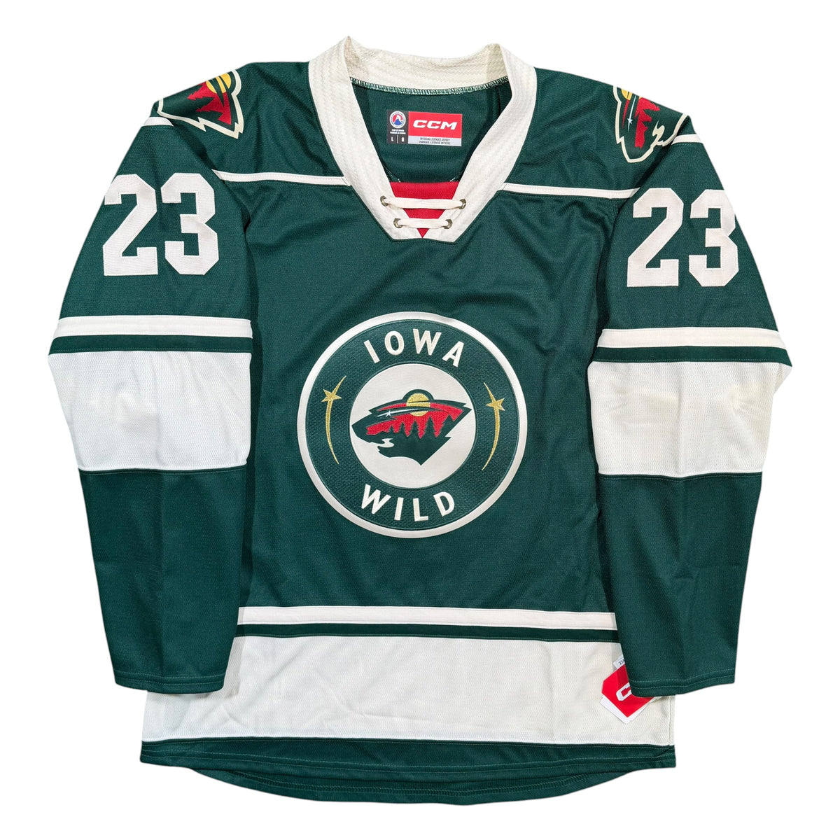 Carson Lambos Iowa Wild CCM AHL Hockey Jersey - Large