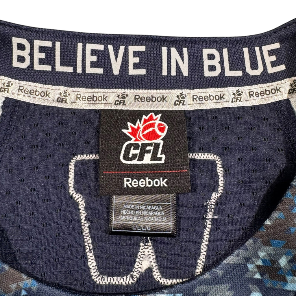 Drew Willy Winnipeg Blue Bombers Camo Reebok CFL Jersey - Large