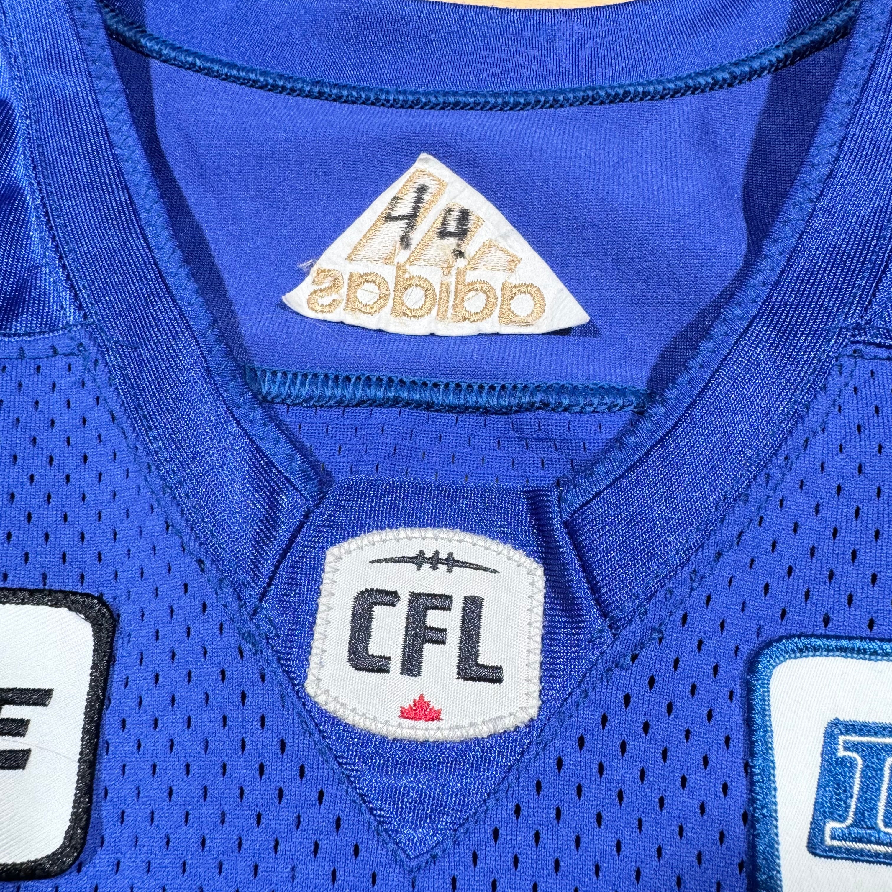 Alex McCalister Winnipeg Blue Bombers 2018 Game Worn Adidas CFL Jersey Size 44