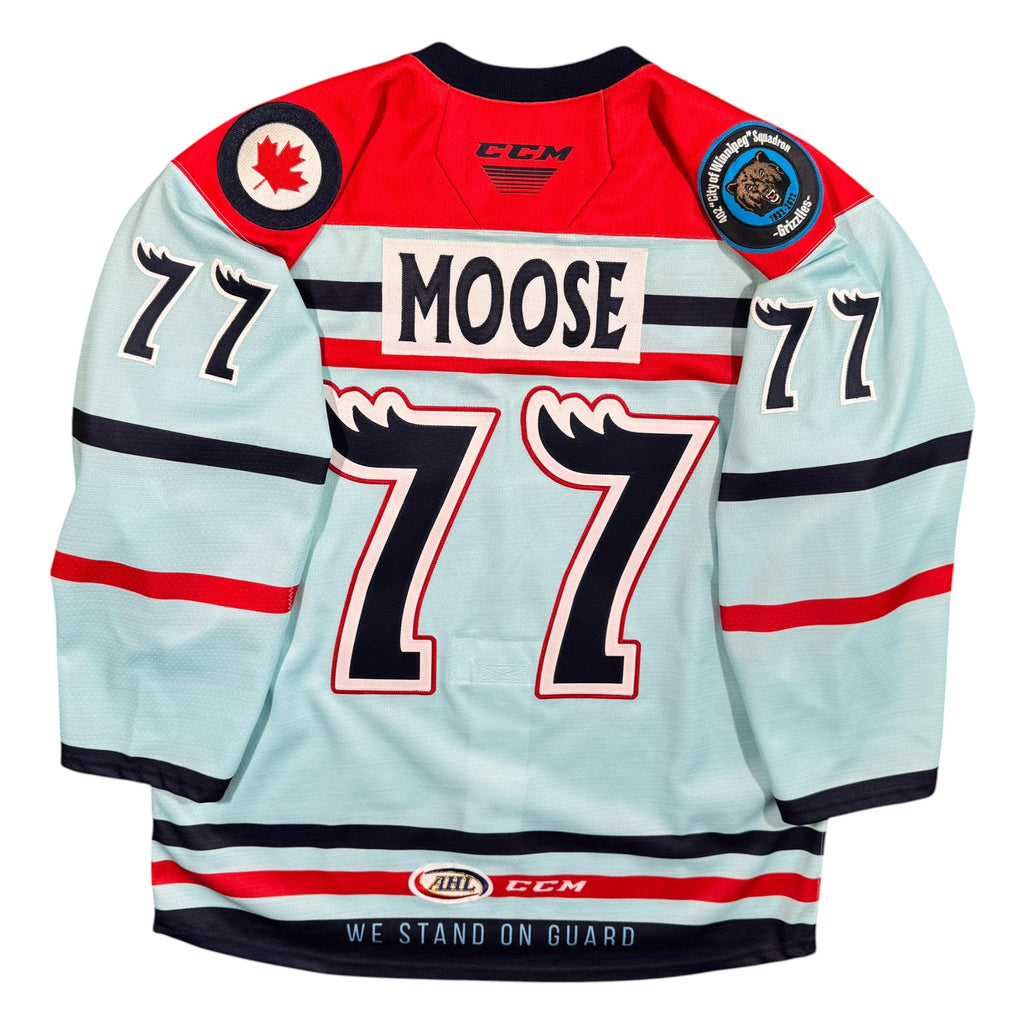 Manitoba Moose #77 Military Appreciation Authentic MIC AHL Jersey Size 52