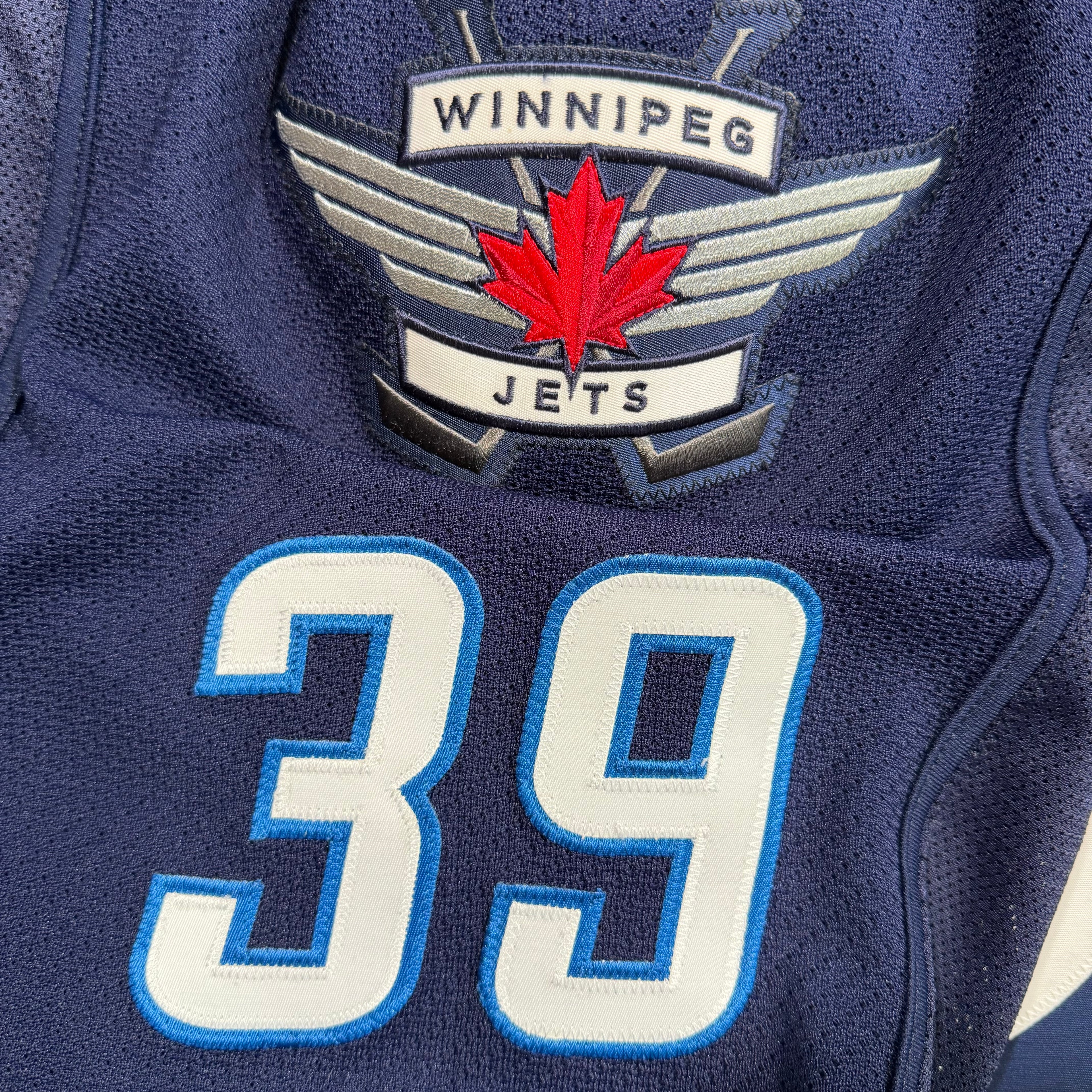 Tobias Enstrom Winnipeg Jets Signed MIC Reebok Authentic NHL Jersey - 52/Large