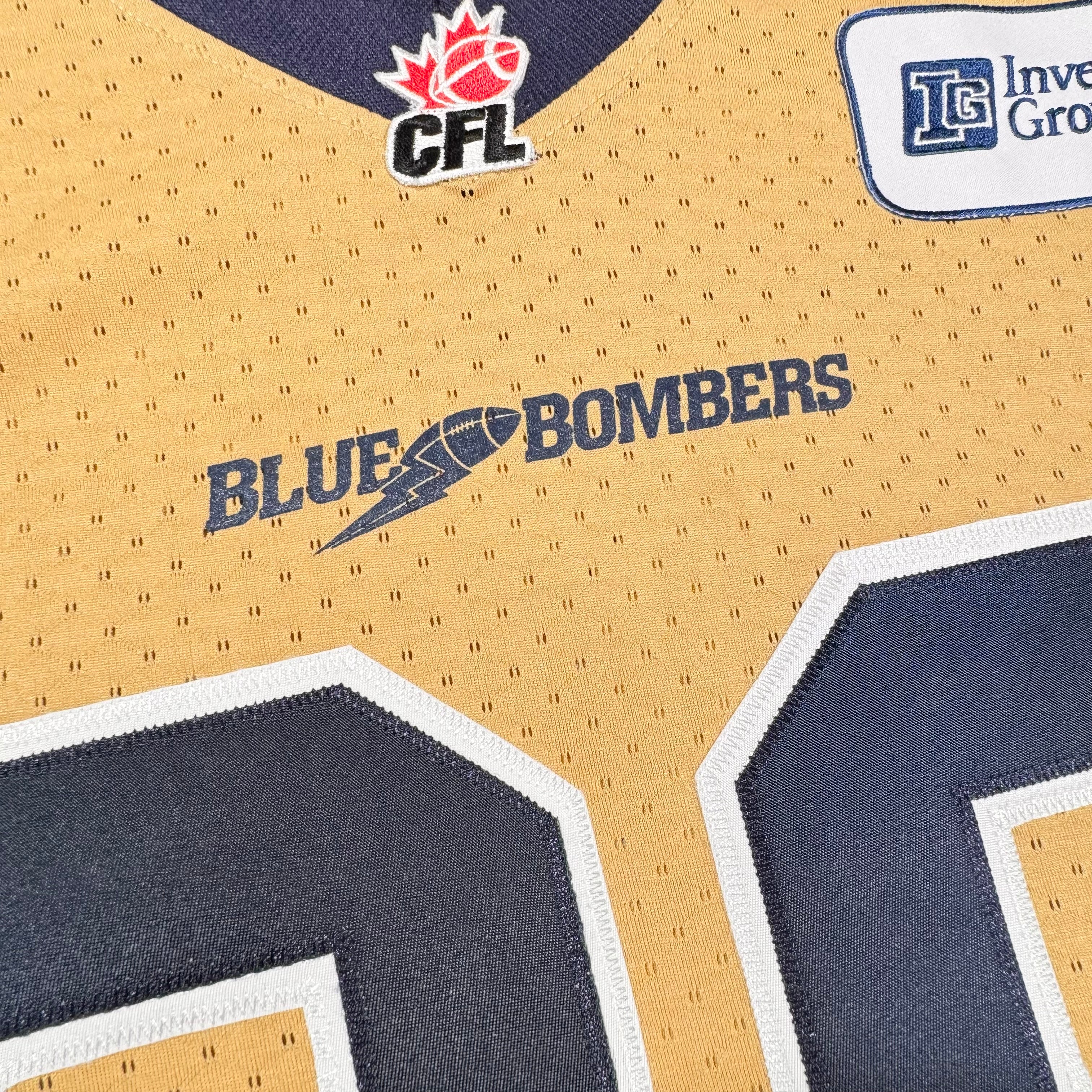 Jason Vega Winnipeg Blue Bombers Vintage Reebok Signed CFL Jersey Size Small