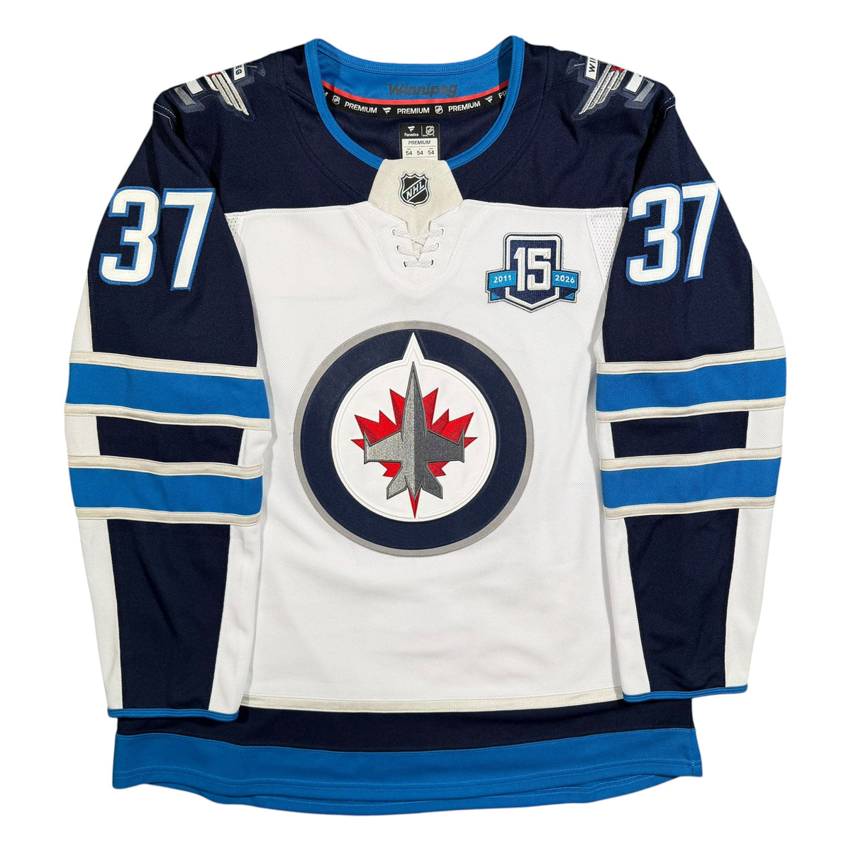 Connor Hellebuyck Winnipeg Jets 15th Anniversary Fanatics NHL Jersey - 54/XL