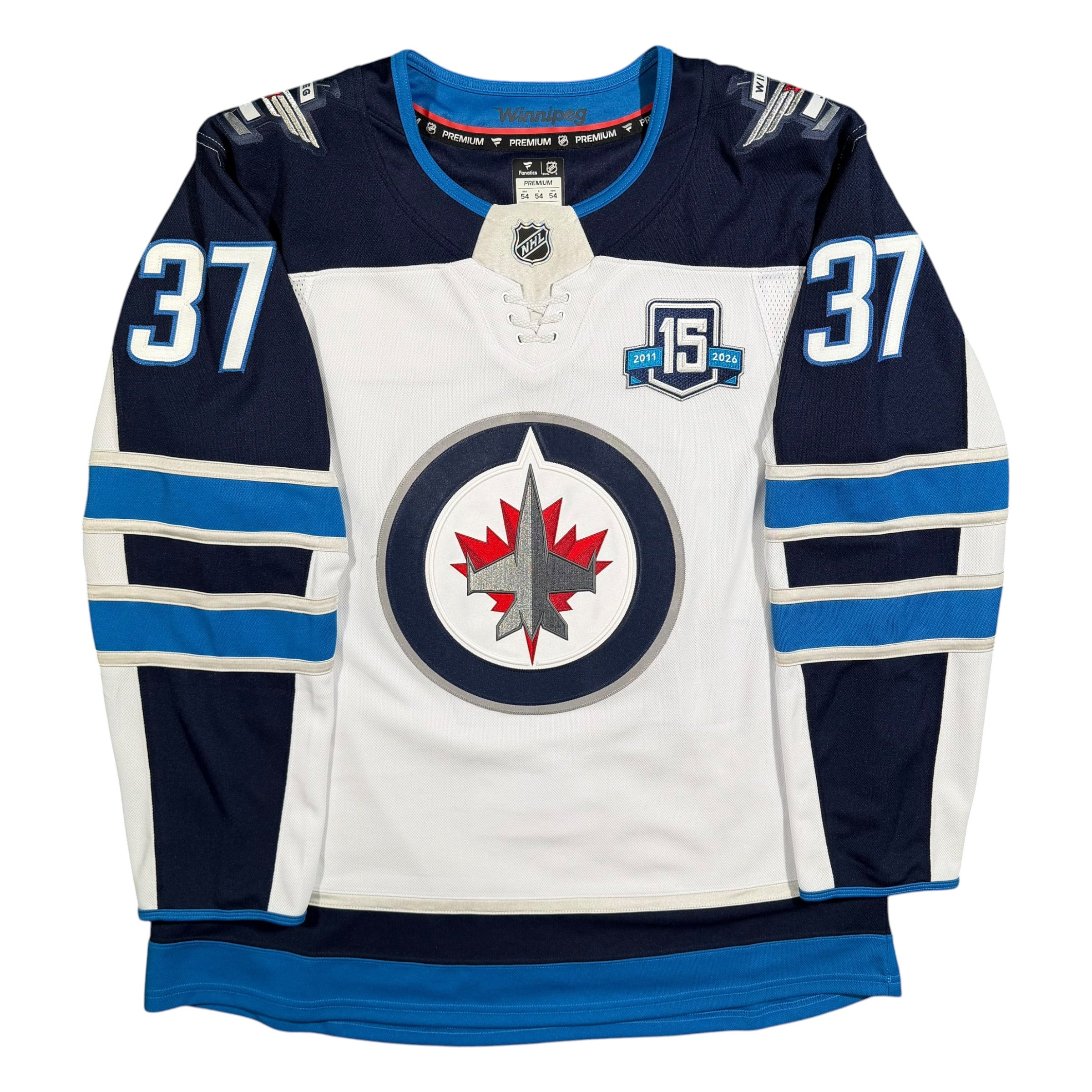 Connor Hellebuyck Winnipeg Jets 15th Anniversary Fanatics NHL Jersey - 54/XL