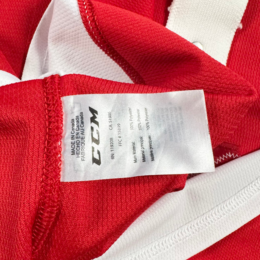 Connor Toms Soo Greyhounds Game Worn OHL CCM Hockey Jersey Size 54