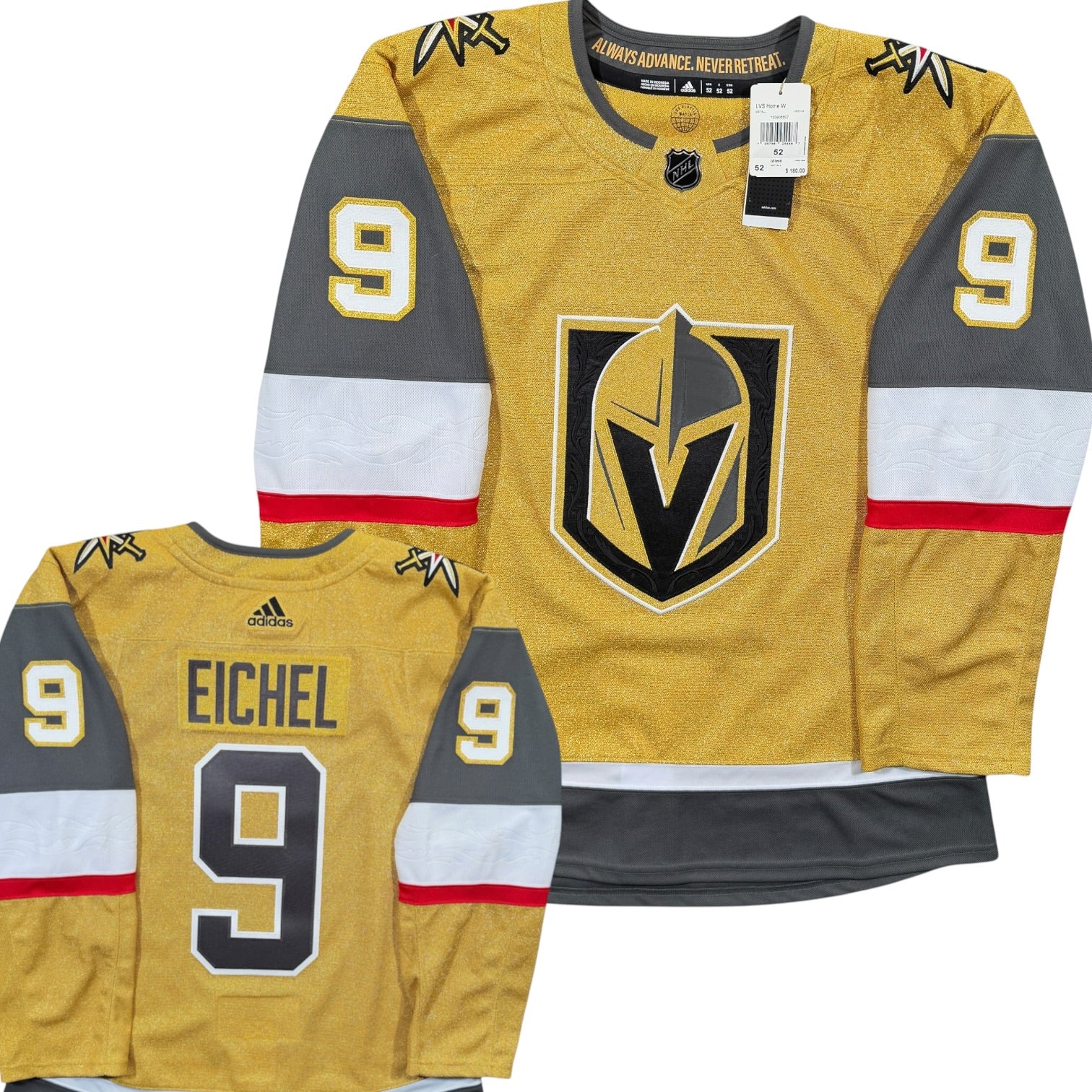 Jack Eichel Vegas Golden Knights Adidas NHL Jersey - 52/Large