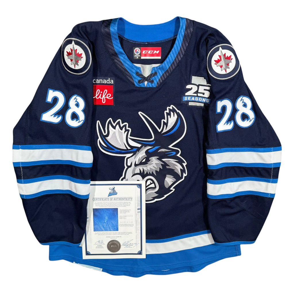 Jaret Anderson-Dolan Manitoba Moose 2024/25 Game Worn AHL CCM Jersey COA
