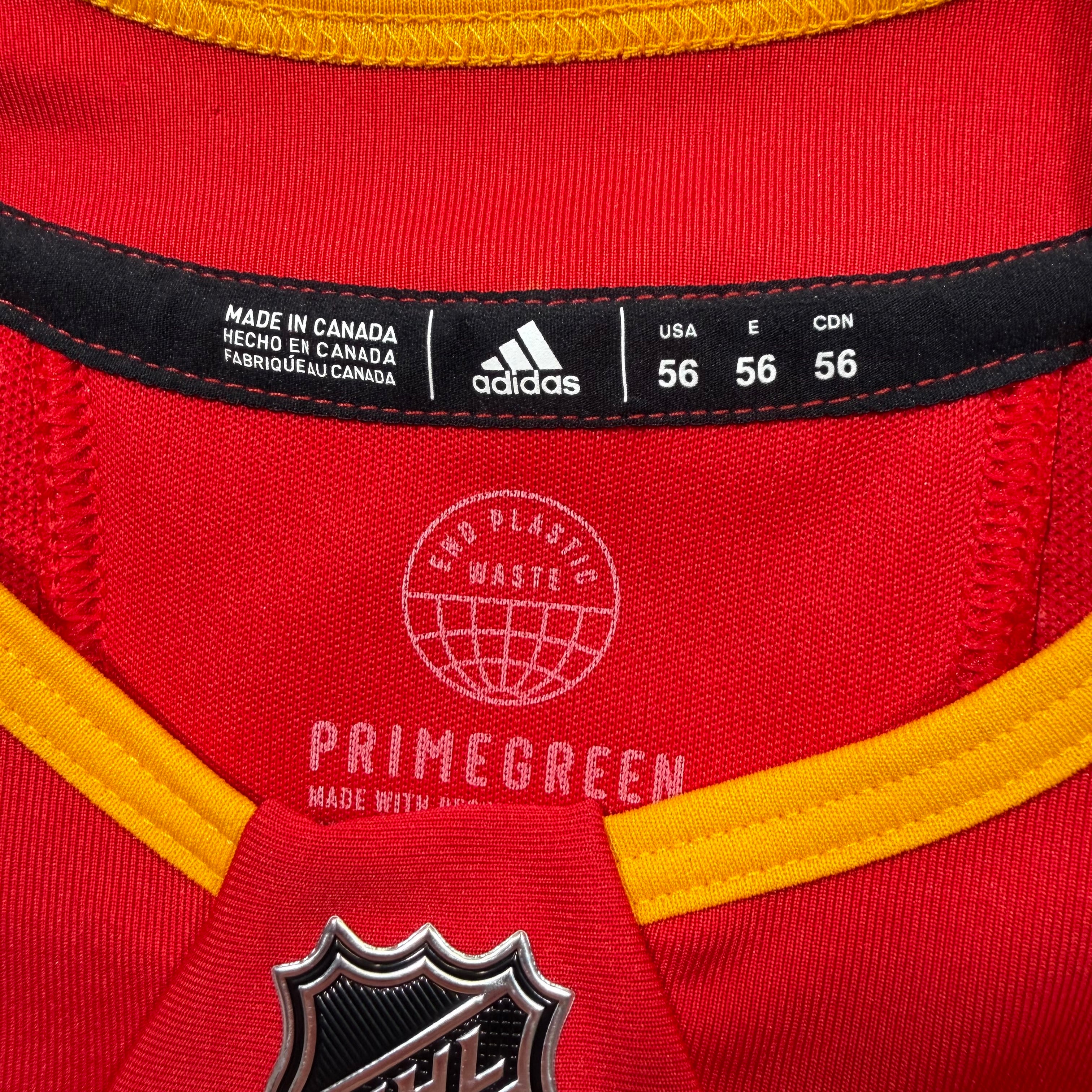 Jake Lee Calgary Flames Team Issued Adidas MIC NHL Jersey - 56/XXL