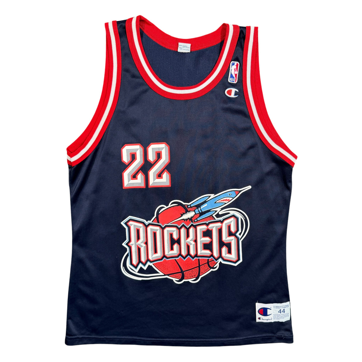 Clyde Drexler Houston Rockets Vintage Champion NBA Jersey - 44/Large