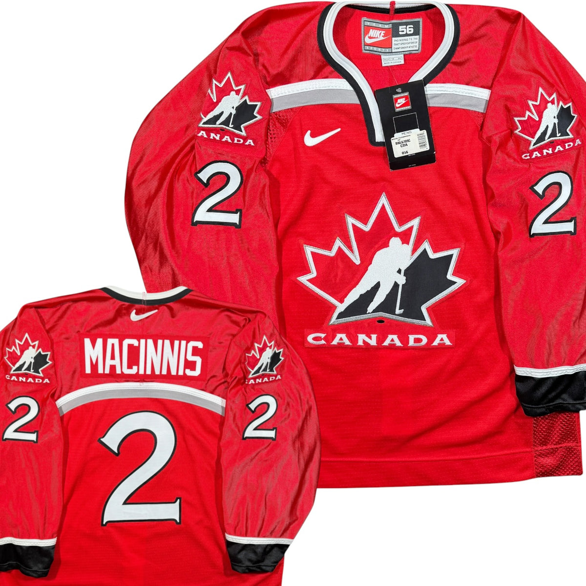 Al MacInnis Team Canada 1998 Vintage Nike Authentic Olympic Hockey Jersey - 56/XL