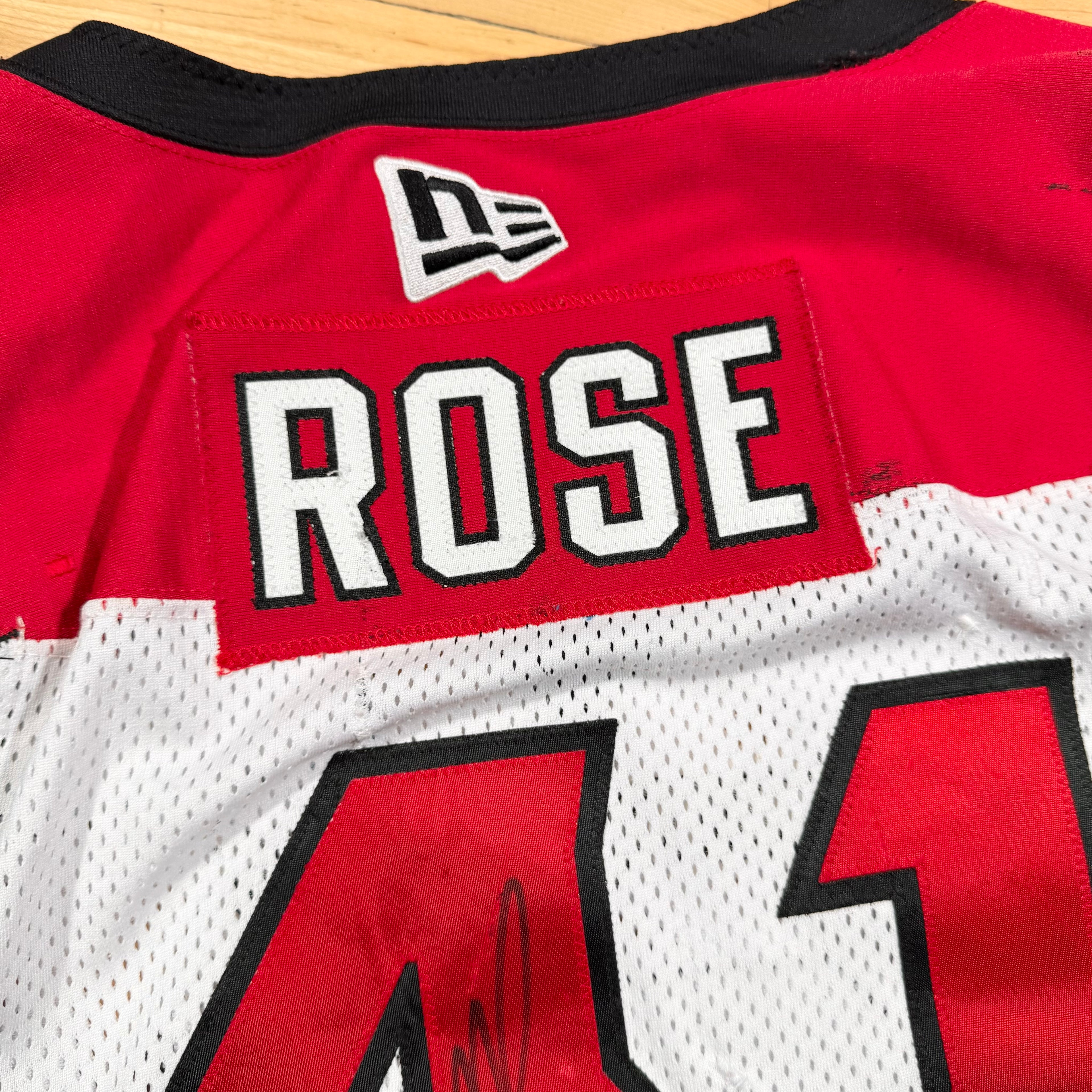 Mike Rose Calgary Stampeders 2022 Game Worn Autographed CFL Adidas Jersey