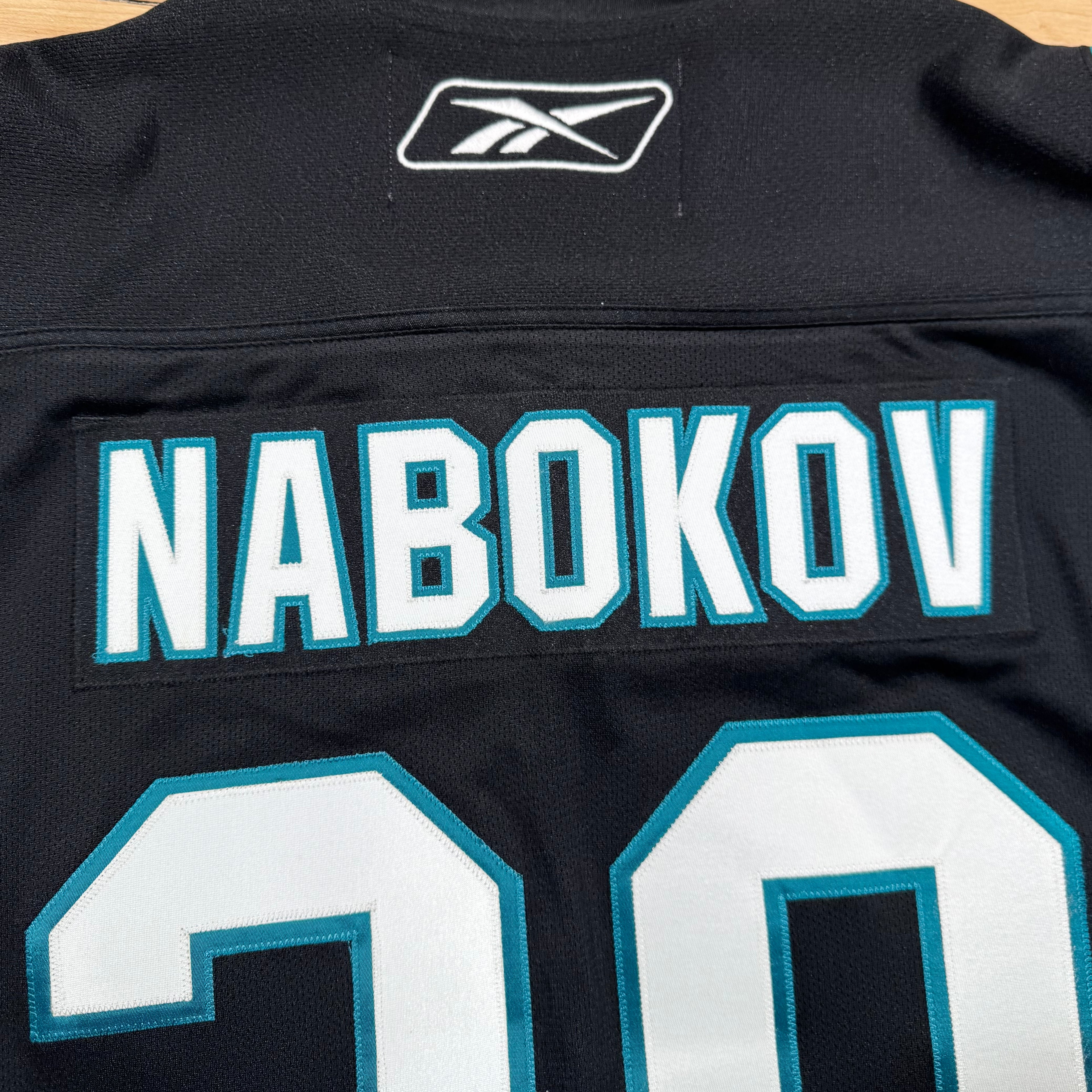 Evgeni Nabokov San Jose Sharks Vintage Signed Reebok NHL Hockey Jersey Size XXL