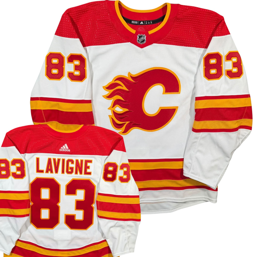 Simon Lavigne Calgary Flames Team Issued Adidas MIC NHL Jersey - 56/XXL