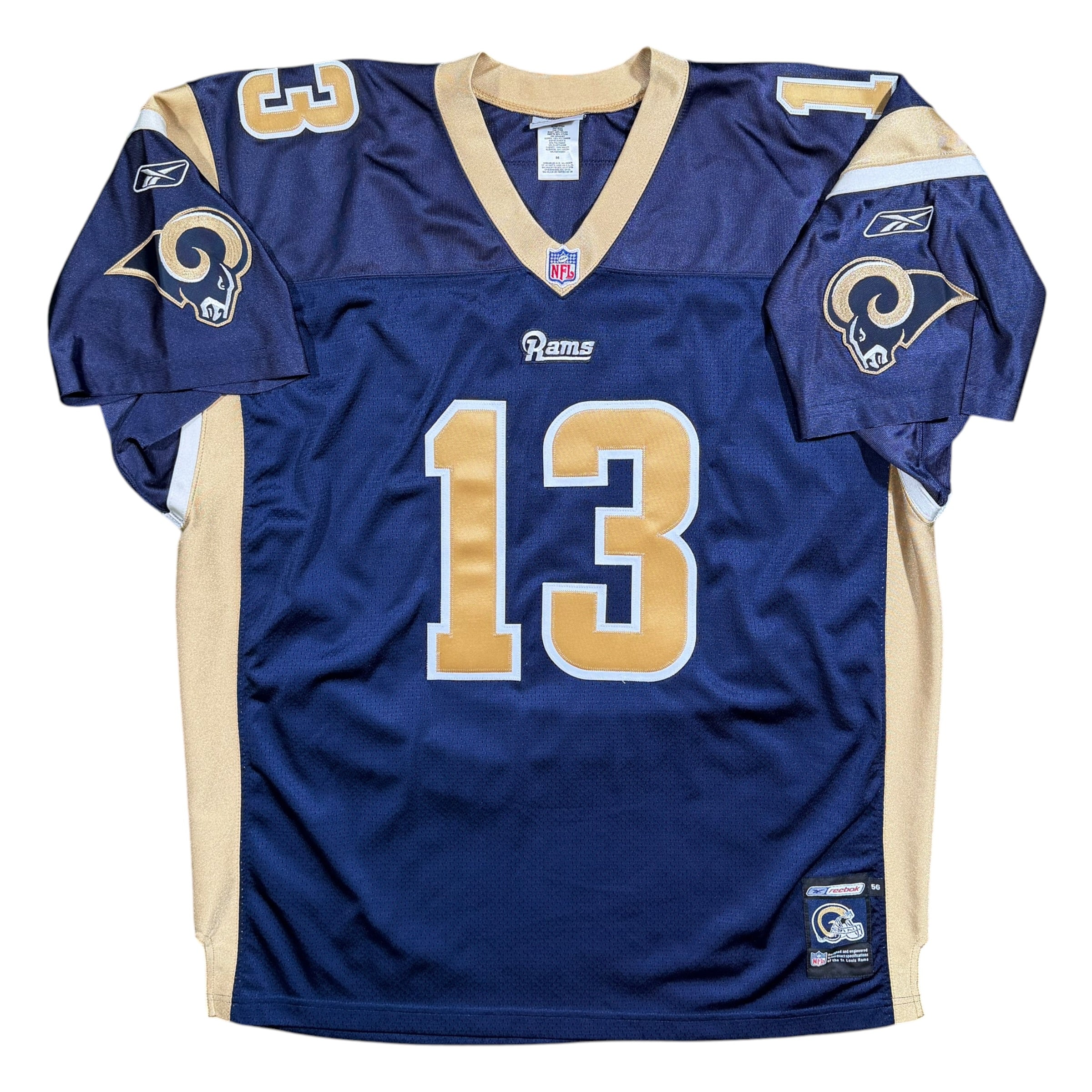 Kurt Warner St. Louis Rams Vintage Authentic Reebok Helmet Tag NFL Jersey - 56/3XL