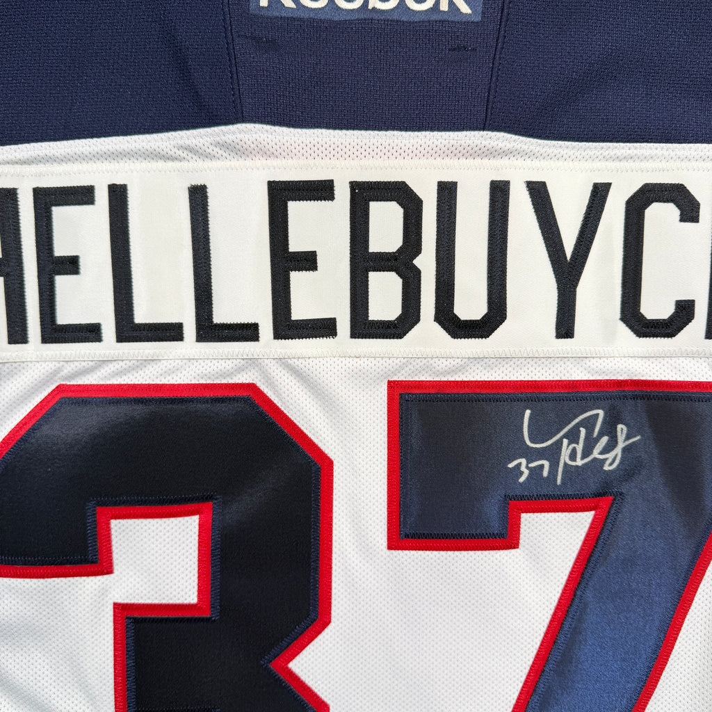 Connor Hellebuyck Winnipeg Jets 2016 Heritage Classic Signed Reebok NHL Jersey - Large