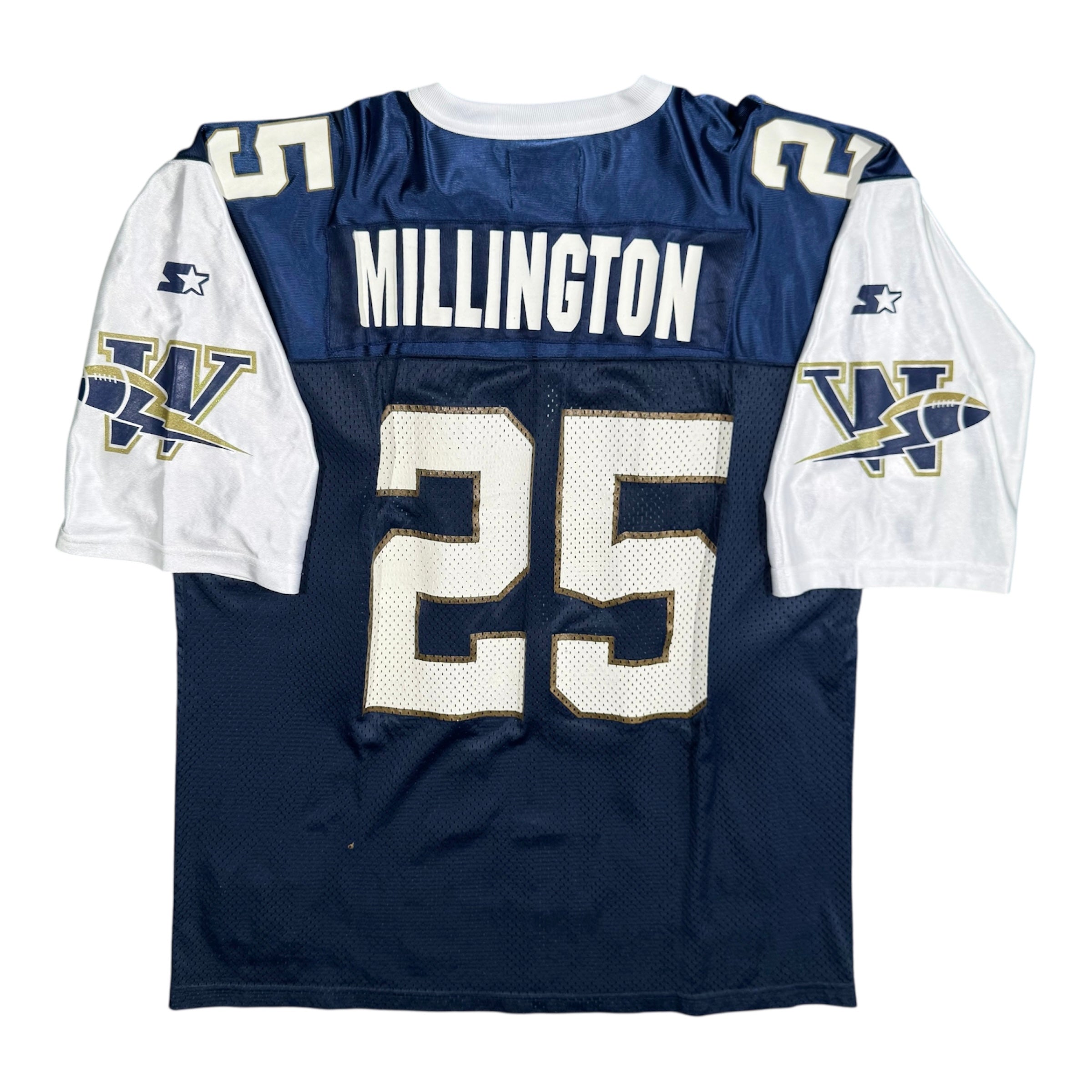 Sean Millington Winnipeg Blue Bombers Signed Vintage Starter CFL Jersey Size XL