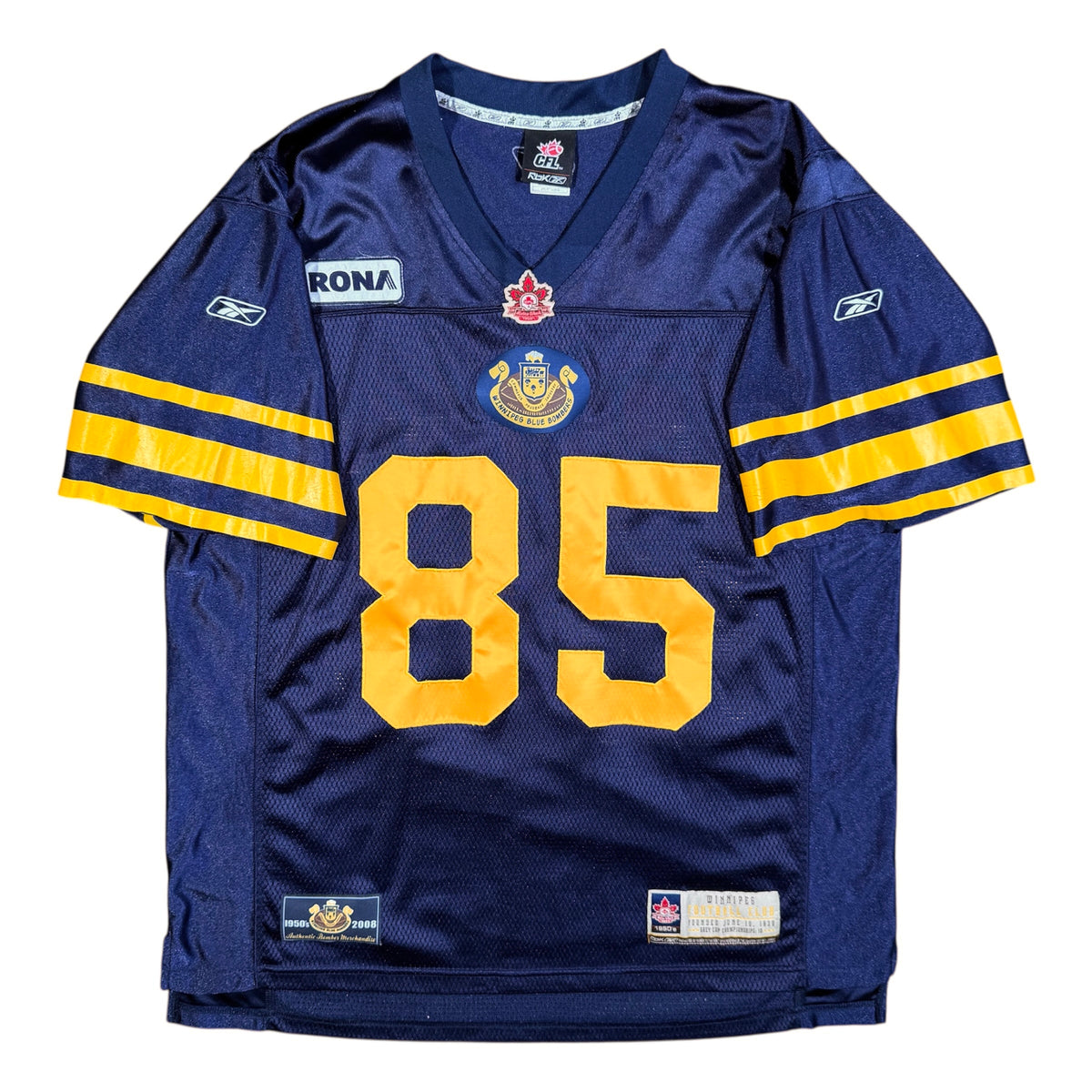 Milt Stegall Winnipeg Blue Bombers 50’s Throwback Reebok CFL Jersey Size XXL