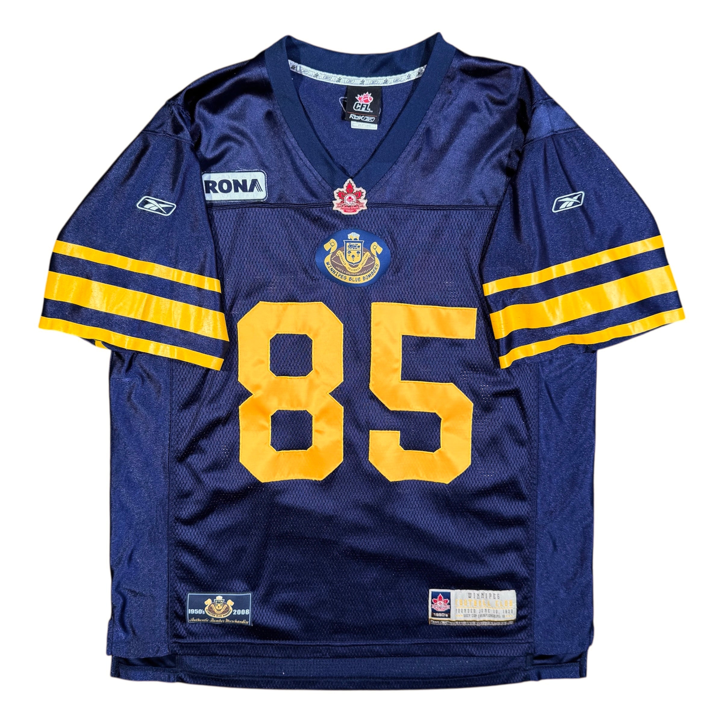 Milt Stegall Winnipeg Blue Bombers 50’s Throwback Reebok CFL Jersey Size XXL