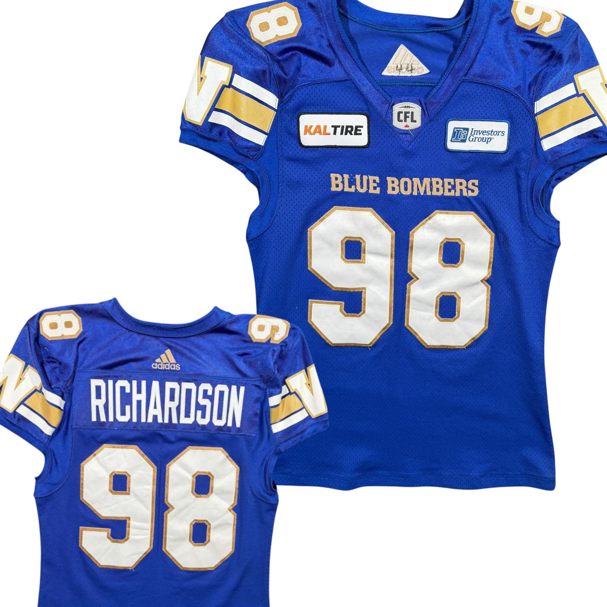Steven Richardson Winnipeg Blue Bombers 2021 Game Worn Adidas CFL Jersey