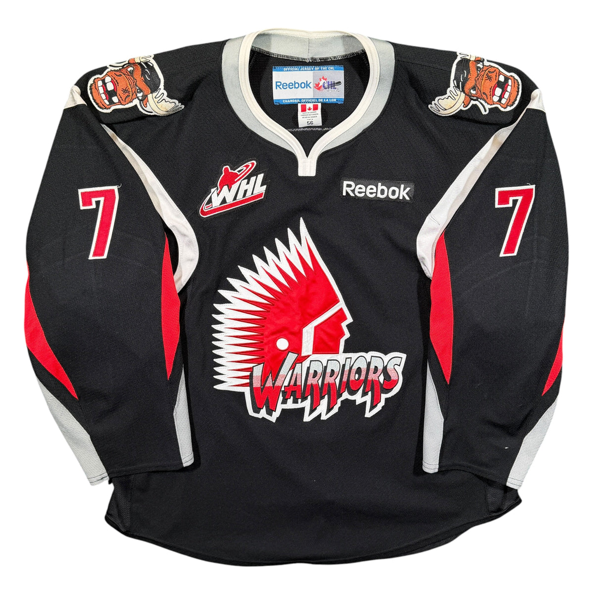 Braiden Doucette Moose Jaw Warriors Game Worn Reebok WHL Jersey - 56/XXL