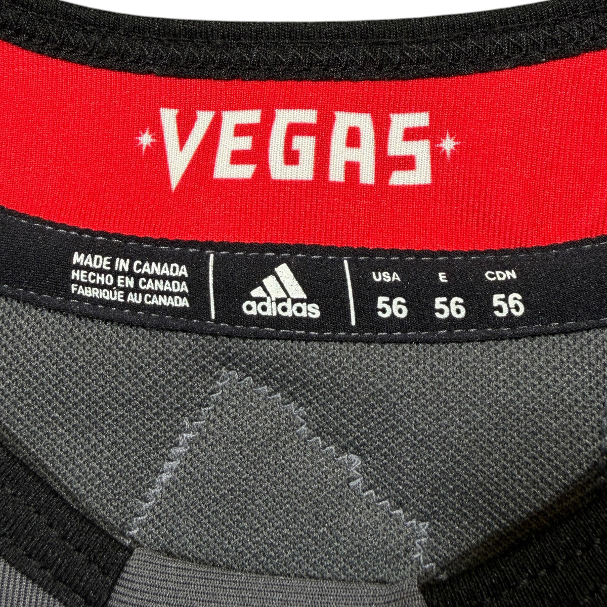 Zac Leslie Vegas Golden Knights 2018/19 Game Issued Adidas MIC NHL Jersey - 56/XXL