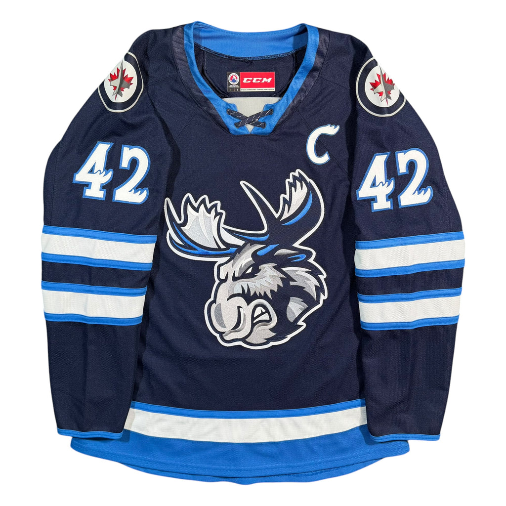 Peter Stoykewych Manitoba Moose Signed AHL CCM Hockey Jersey - Large