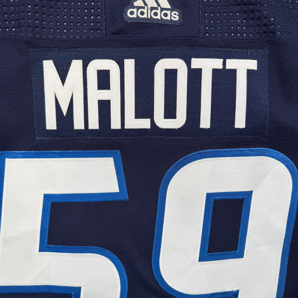 Jeff Malott Winnipeg Jets 2023/24 Game Worn Adidas NHL Jersey COA