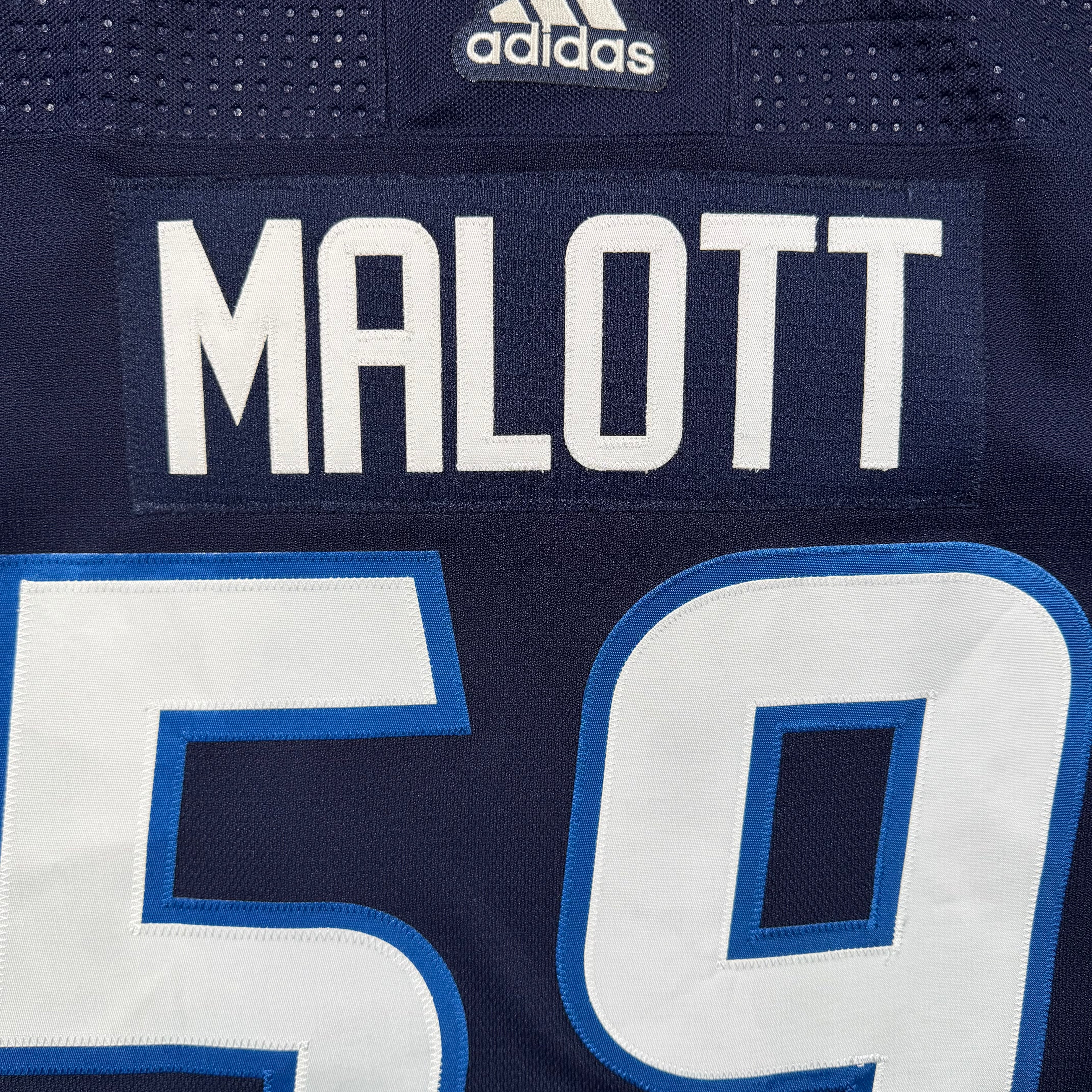 Jeff Malott Winnipeg Jets 2023/24 Game Worn Adidas NHL Jersey COA