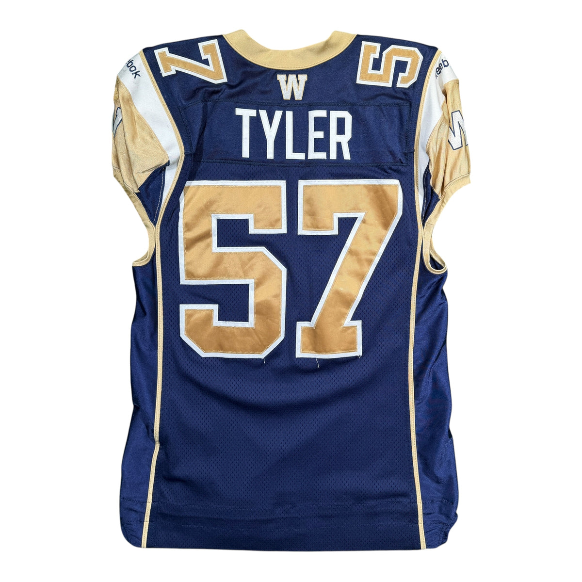 Devin Tyler Winnipeg Blue Bombers 2014 Game Worn CFL Jersey