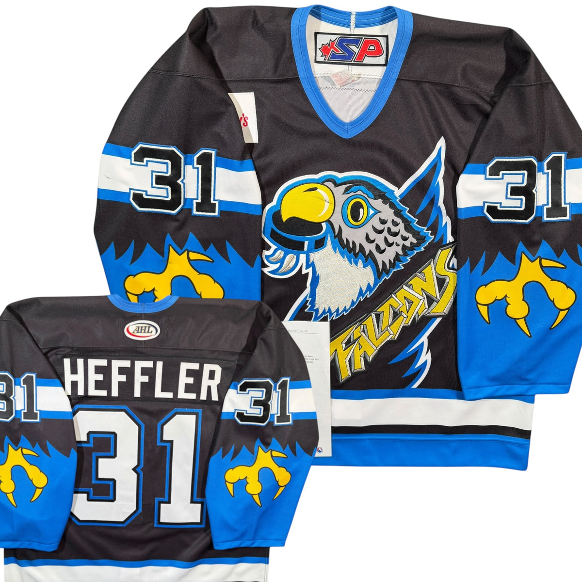 Eric Heffler Springfield Falcons 2003/04 Game Worn SP AHL Jersey COA