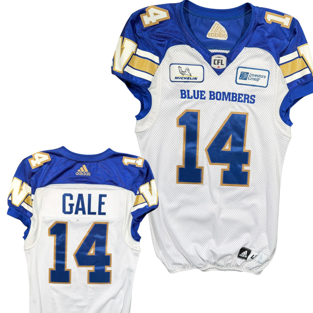 Mitchell Gale Winnipeg Blue Bombers 2018 Game Worn Adidas CFL Jersey