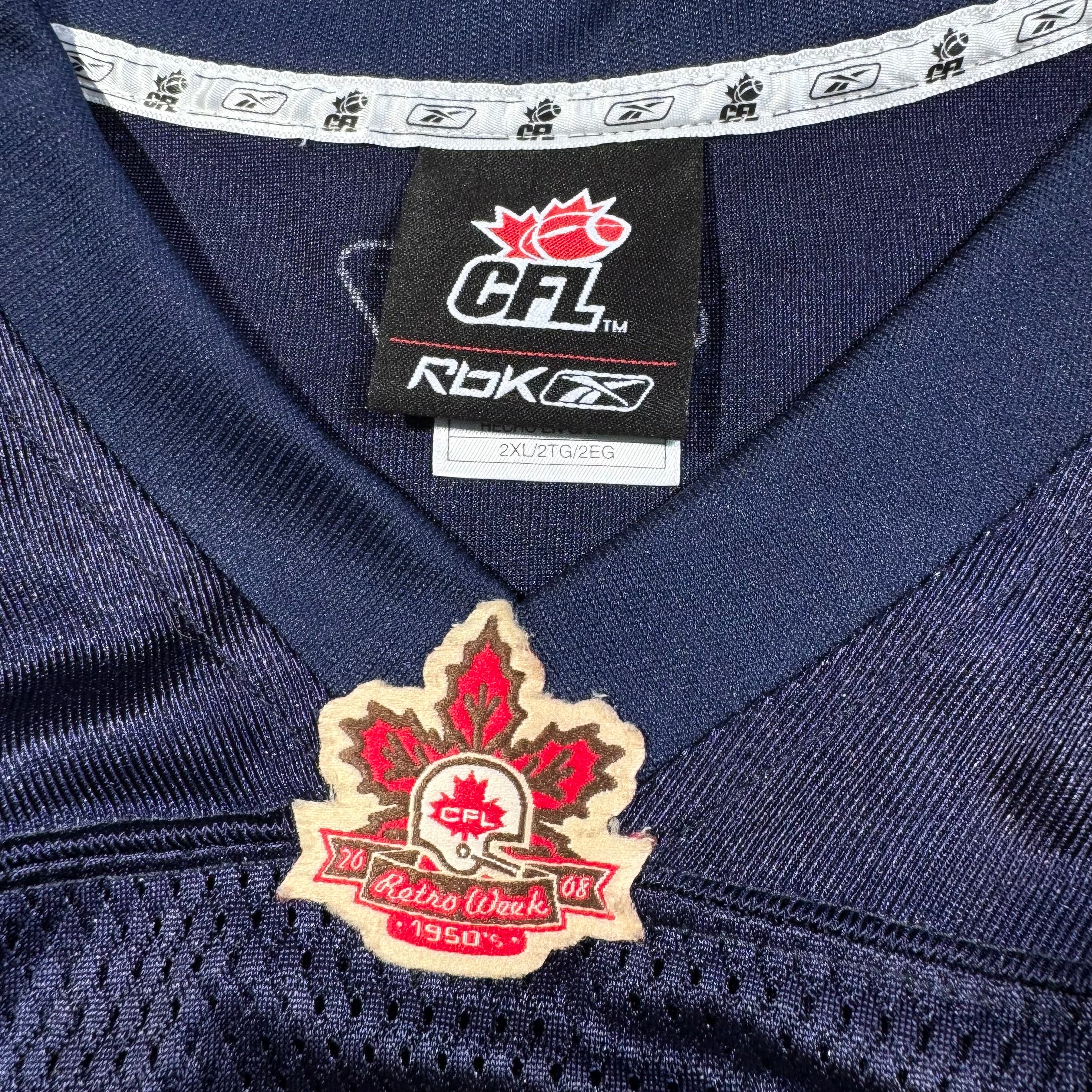 Milt Stegall Winnipeg Blue Bombers 50’s Throwback Reebok CFL Jersey Size XXL