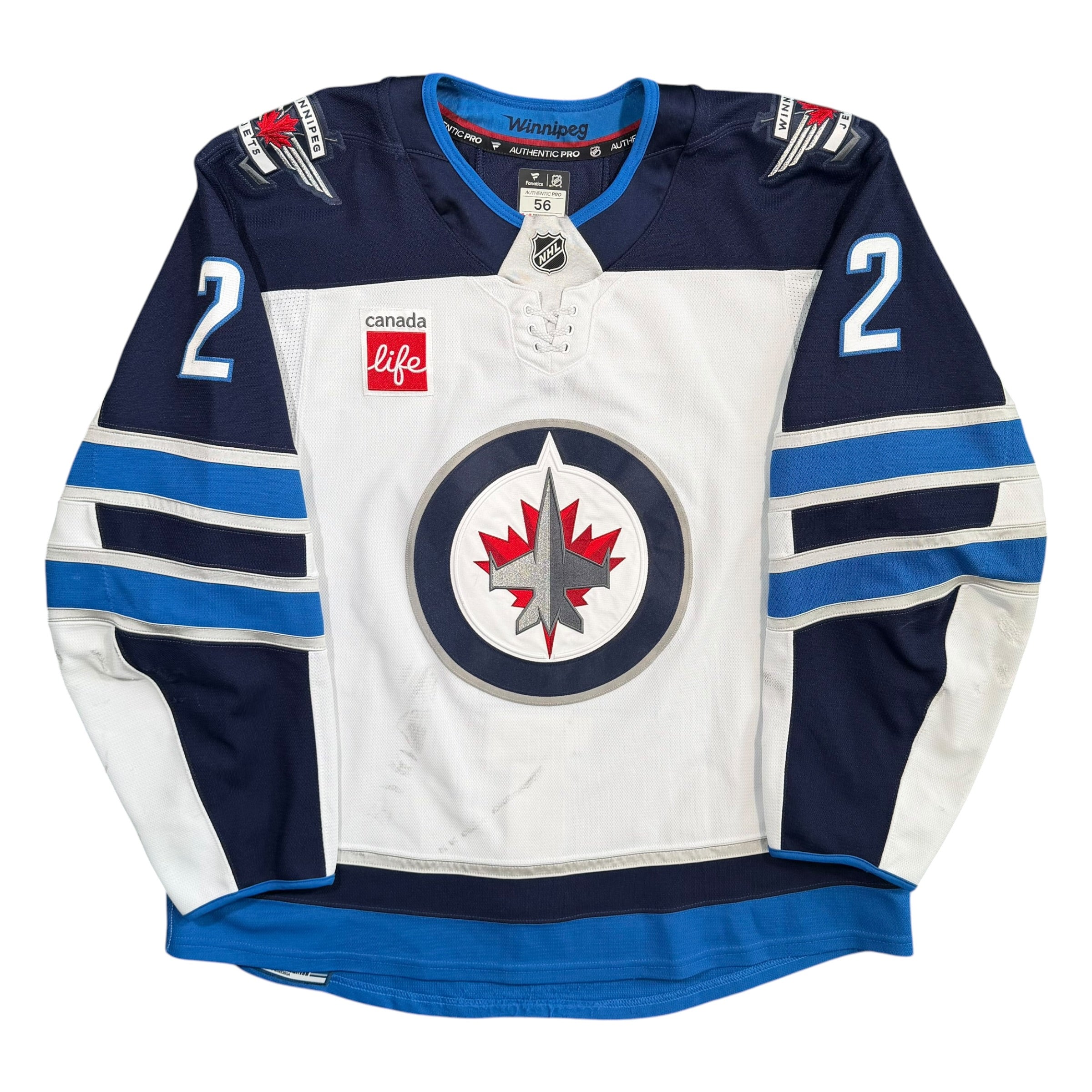 Dylan DeMelo Winnipeg Jets 2024/25 Game Worn Fanatics NHL Jersey COA