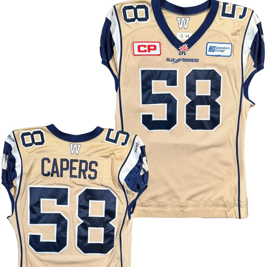 Selvish Capers Winnipeg Blue Bombers 2015 Game Worn Reebok CFL Jersey