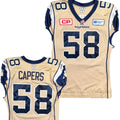 Selvish Capers Winnipeg Blue Bombers 2015 Game Worn Reebok CFL Jersey