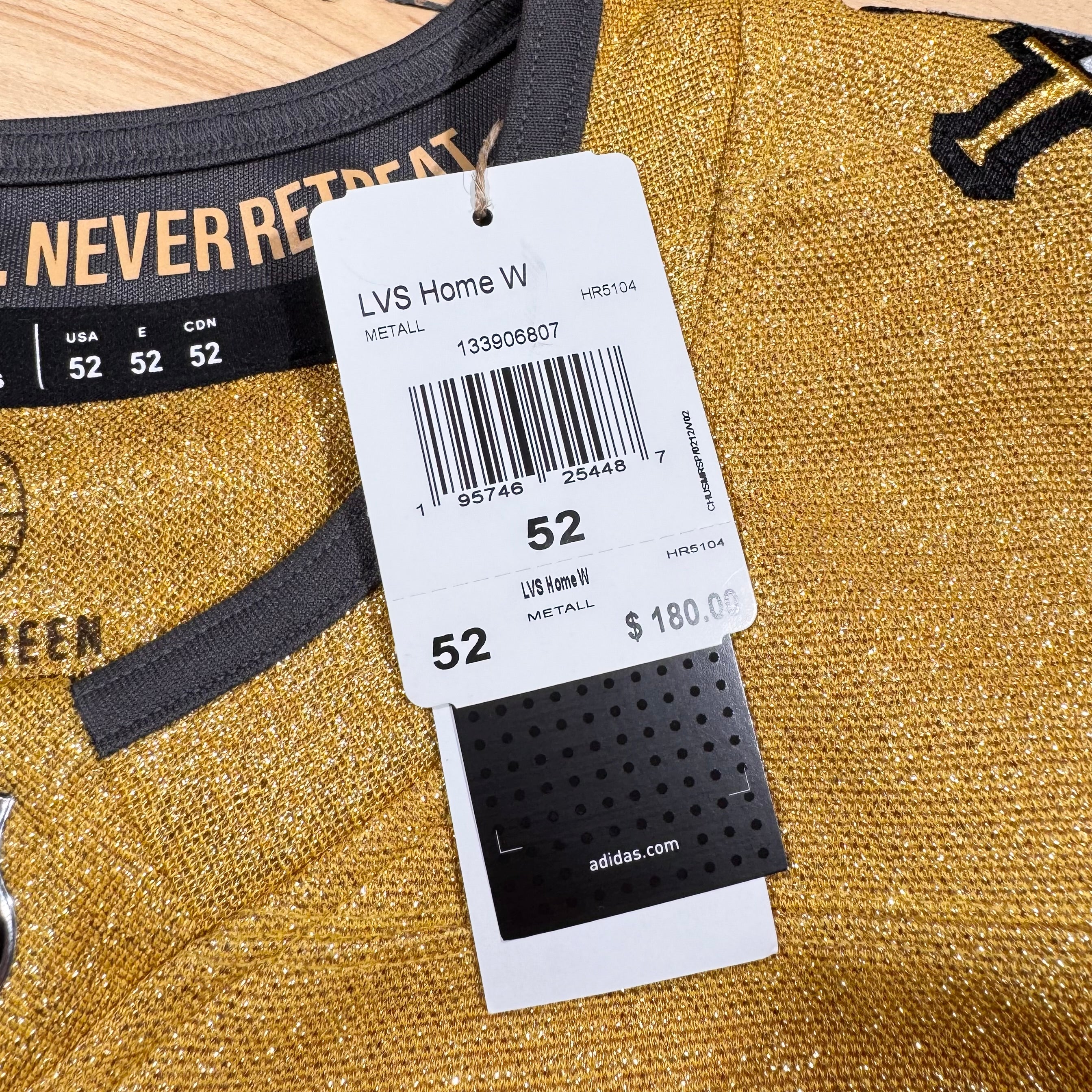 Vegas Golden Knights Adidas NHL Hockey Jersey Size 52 Large NEW