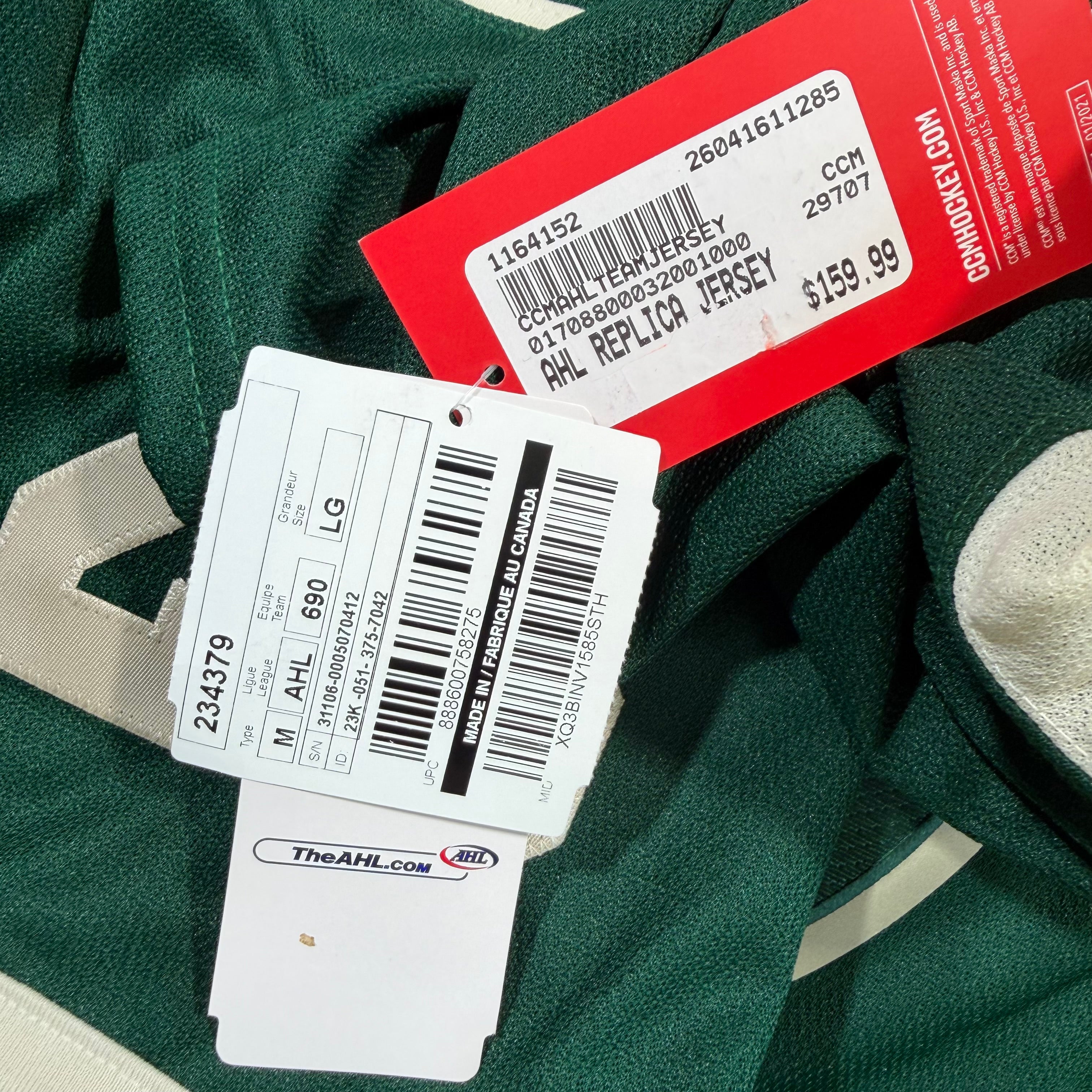 Carson Lambos Iowa Wild CCM AHL Hockey Jersey - Large