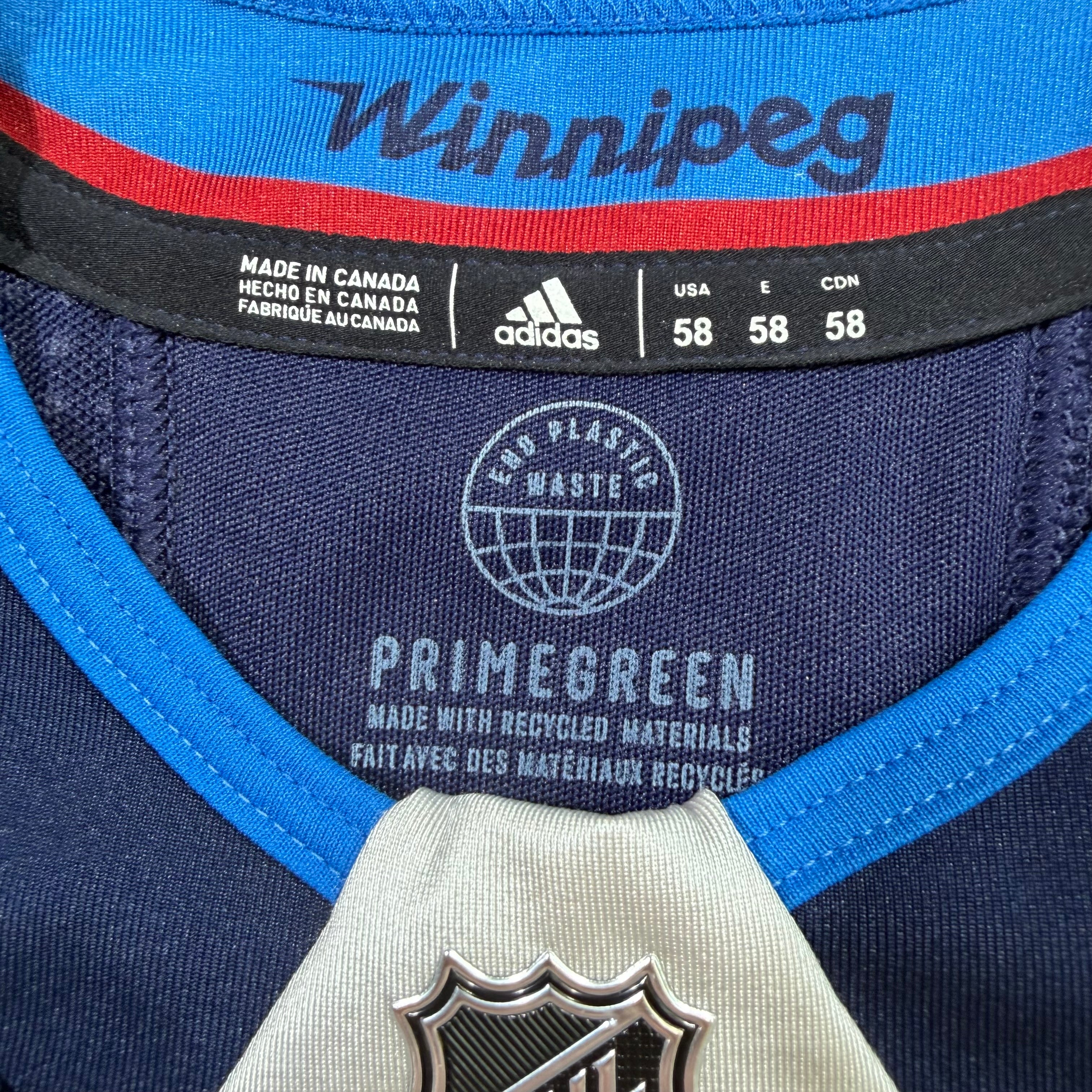Johnathan Kovacevic Winnipeg Jets Game Issued MIC Authentic NHL Adidas Jersey - 58/3XL