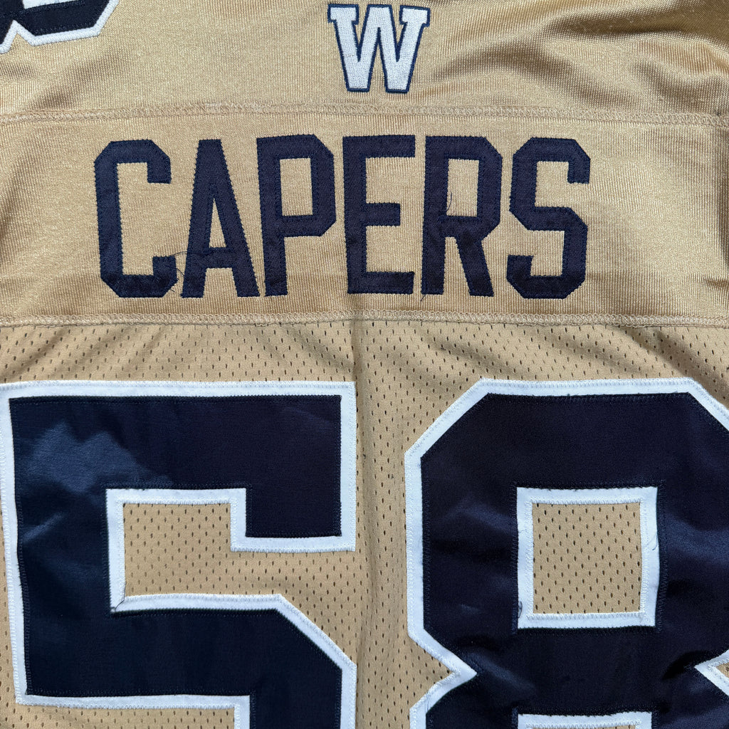 Selvish Capers Winnipeg Blue Bombers 2015 Game Worn Reebok CFL Jersey