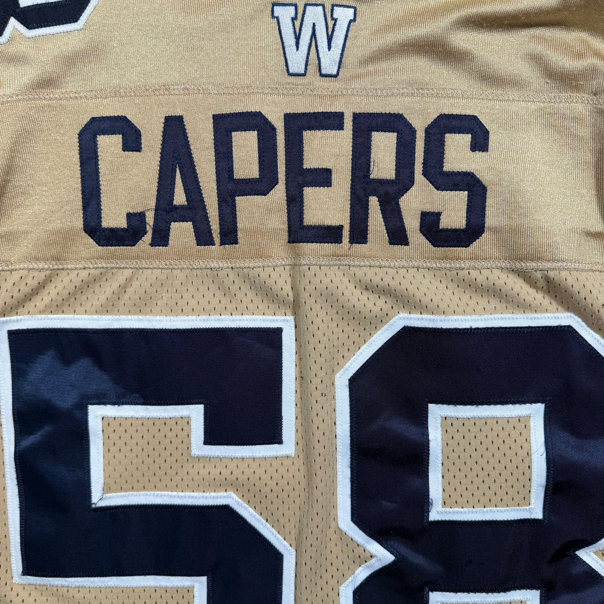 Selvish Capers Winnipeg Blue Bombers 2015 Game Worn Reebok CFL Jersey