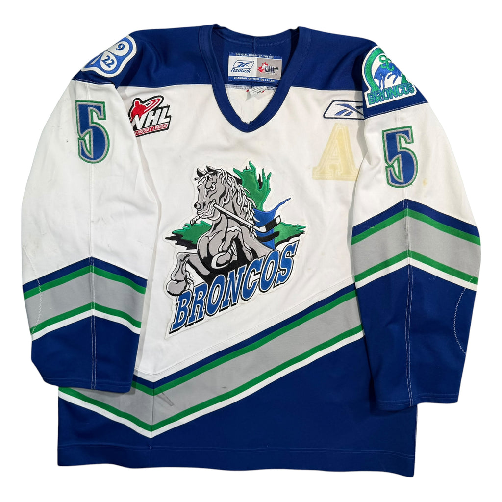 Myles Rumsey Swift Current Broncos Game Worn Reebok WHL Jersey