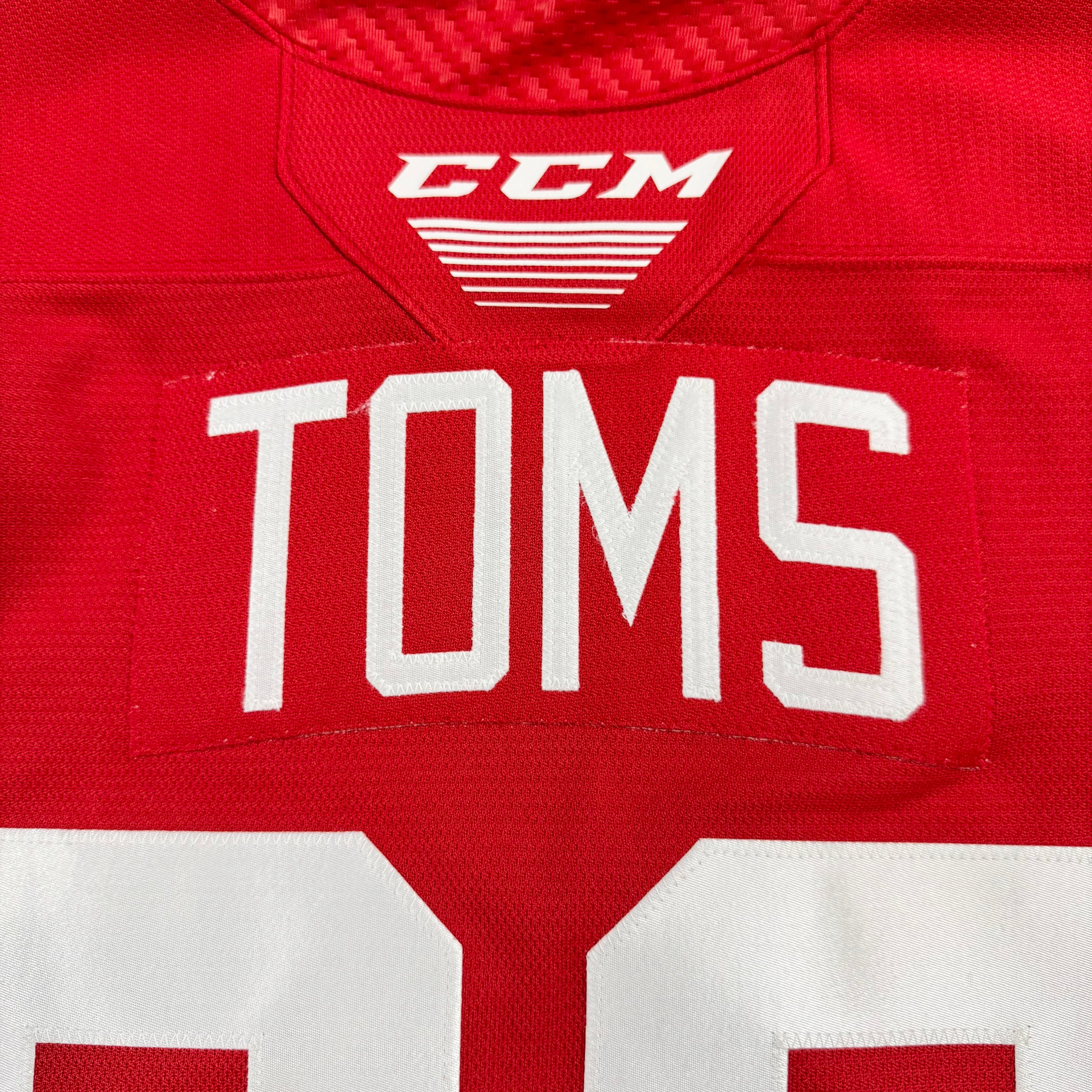 Connor Toms Soo Greyhounds Game Worn OHL CCM Hockey Jersey Size 54