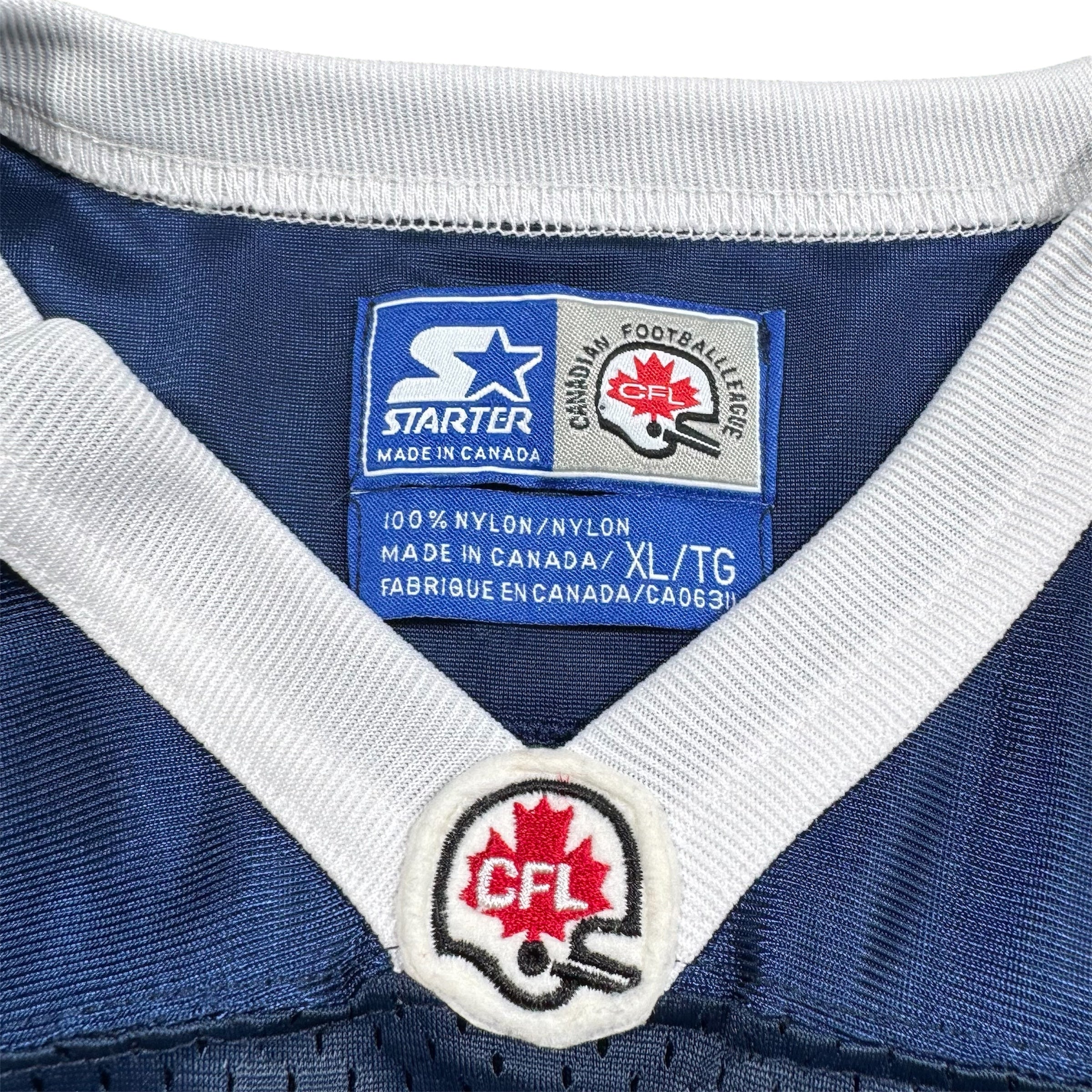 Sean Millington Winnipeg Blue Bombers Signed Vintage Starter CFL Jersey Size XL