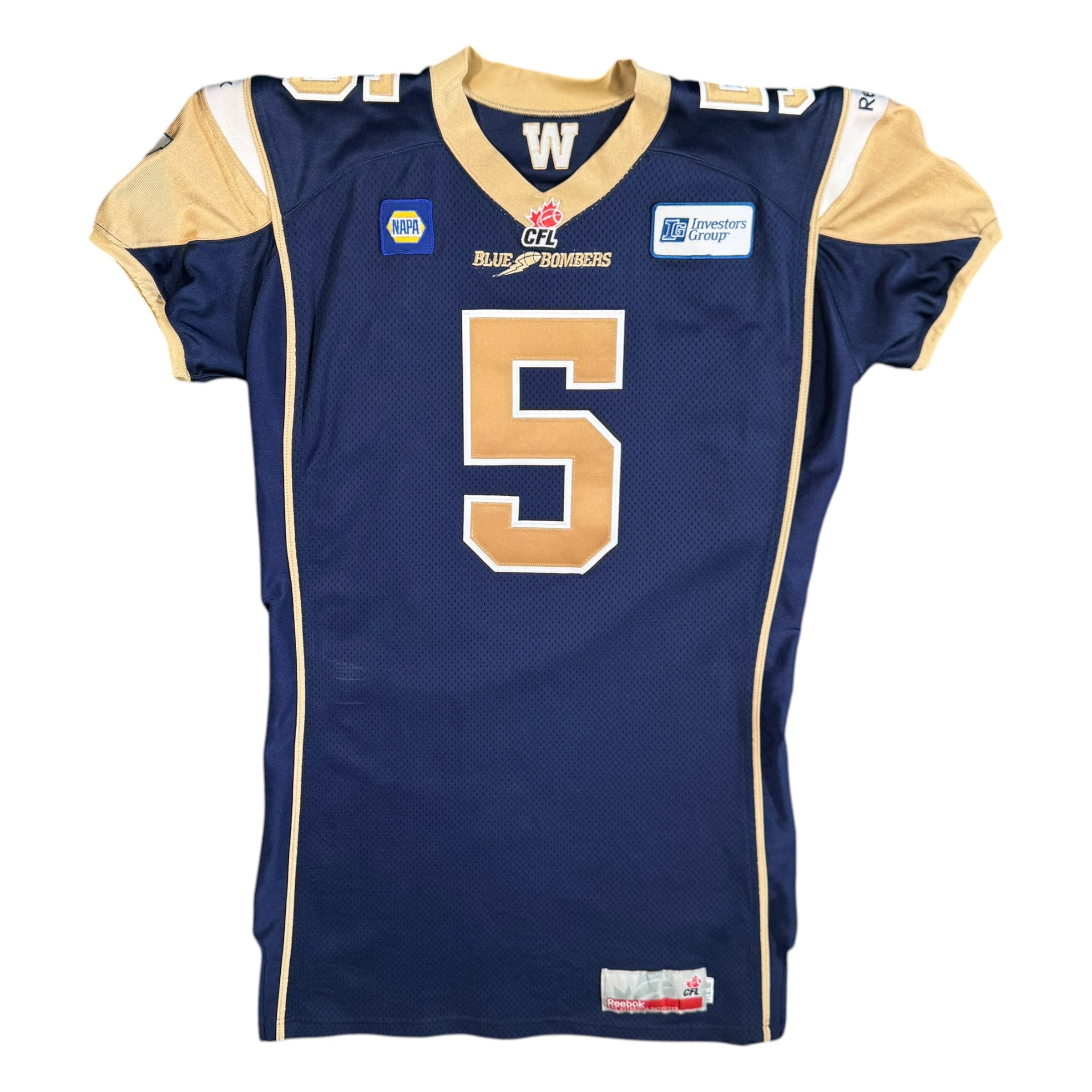 Drew Willy Winnipeg Blue Bombers Team Issued Signed Reebok CFL Jersey