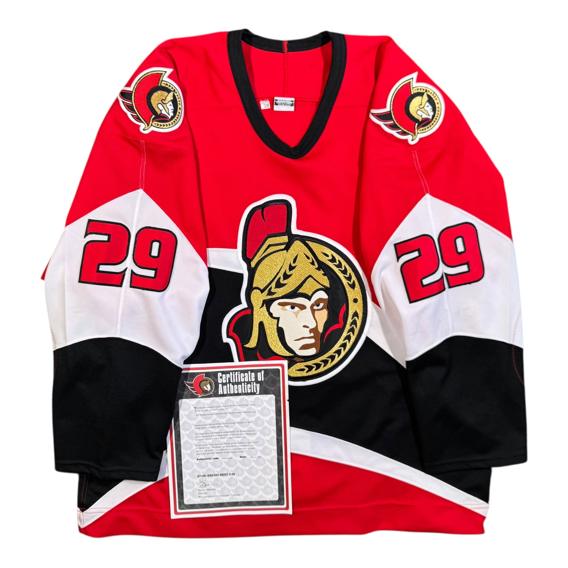 Joel Kwiatkowski Ottawa Senators 2001 Game Worn NHL Koho Jersey COA